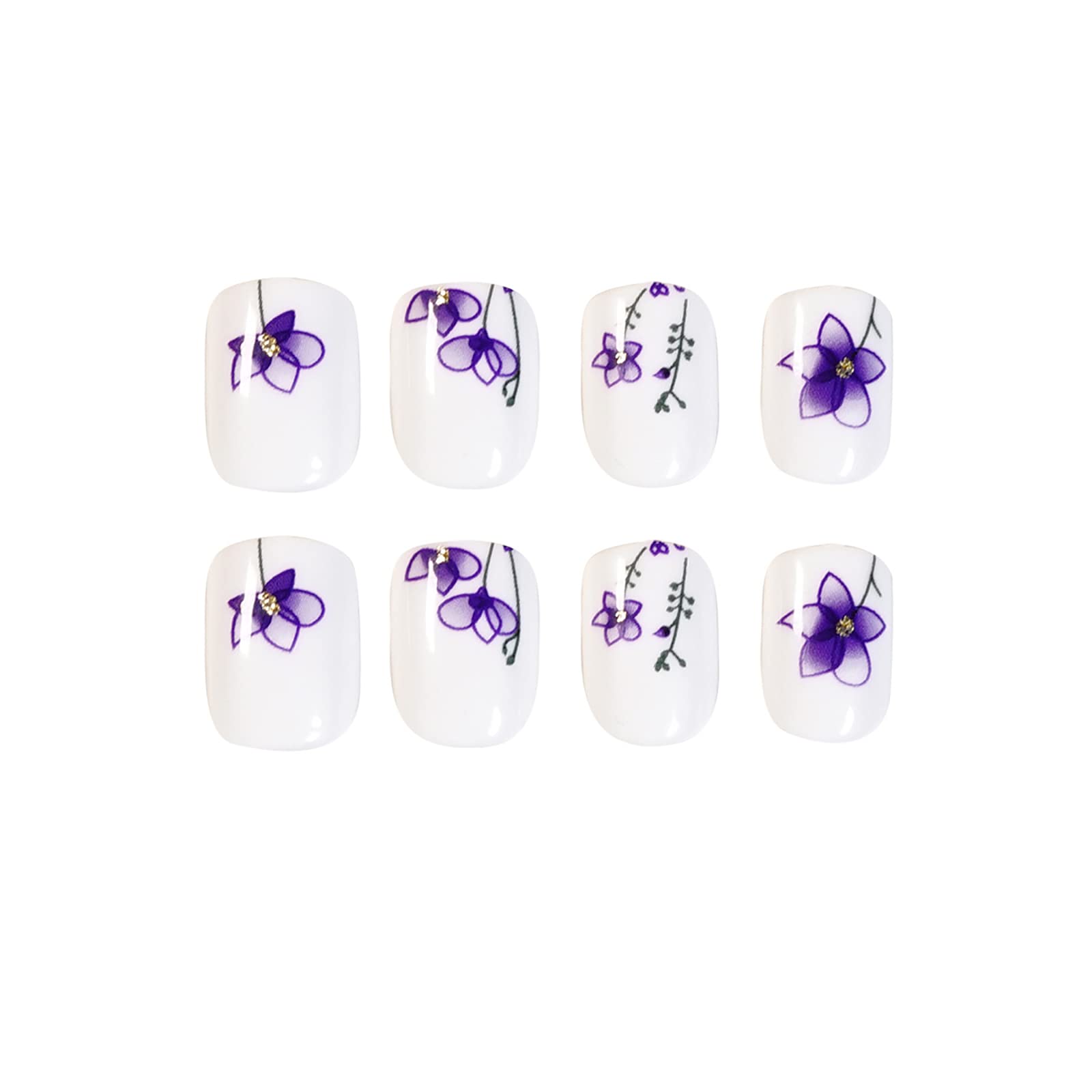 Floral Press on Nails - Long Lasting Fake Nails with Flower Designs | Perfect for Parties, Weddings & Everyday Wear