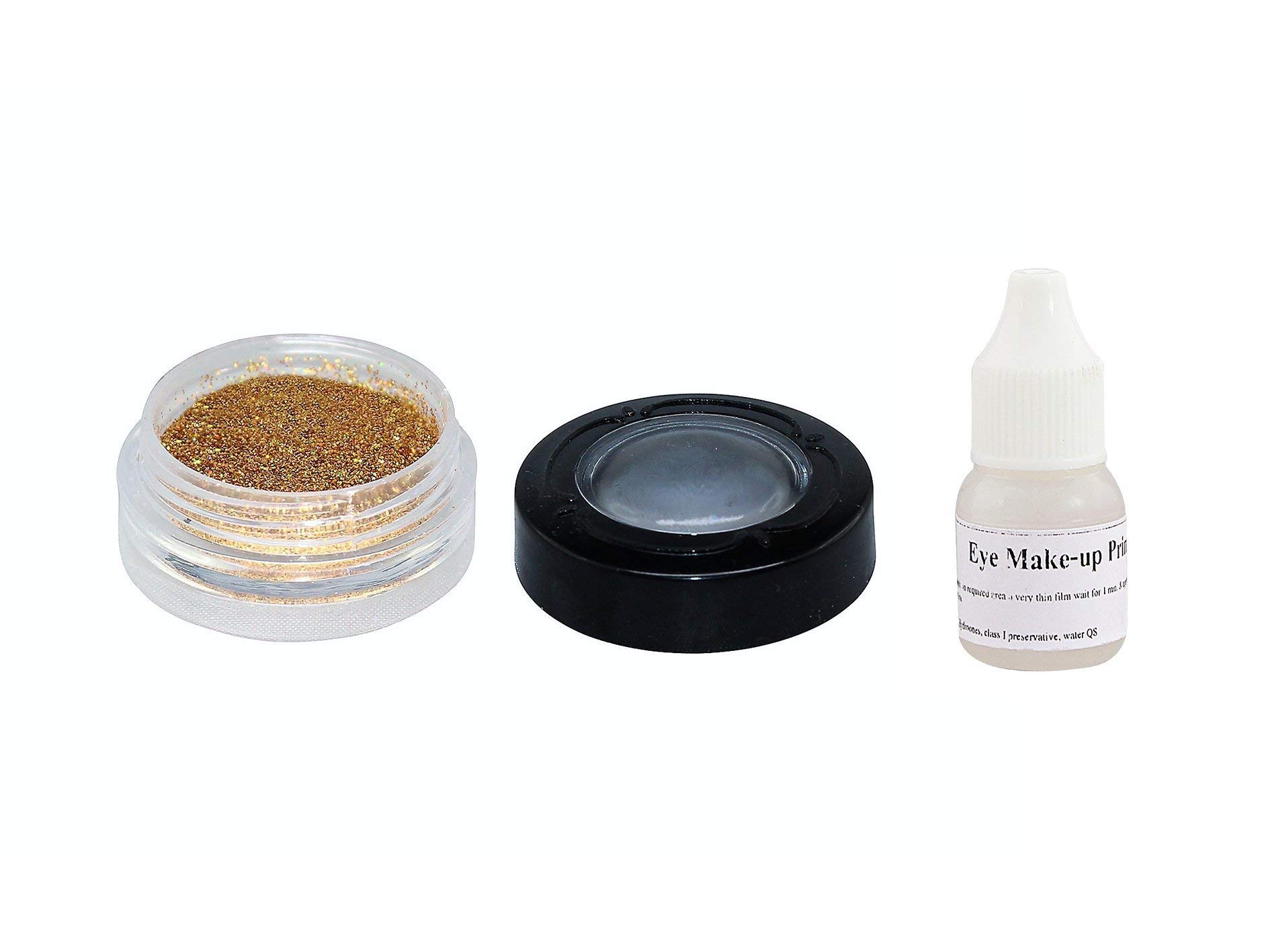 Gold Eye Shimmer Makeup for Eyes & Face - Hypoallergenic Ear Lobe Safe Glitter - Perfect for Parties, Cosplay & Festival Makeup Looks