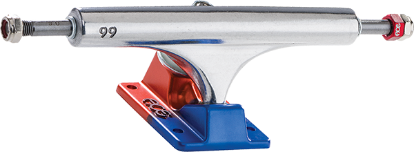 Ace AF1 66/9.0 Polished Anodized Blue & Orange Skateboard Trucks - Set of 2 - Perfect for Street Skating, Park Riding & Trick Performance