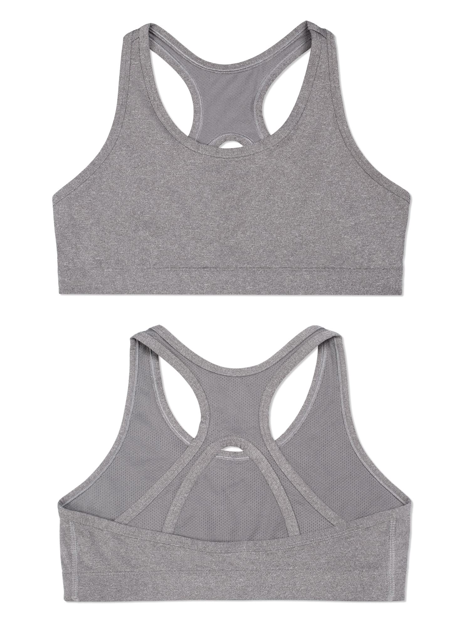 Fruit of the Loom Girls' Stay Dry Racerback Sports Bra - Moisture Wicking Workout Top for Running, Yoga & Gym Activities