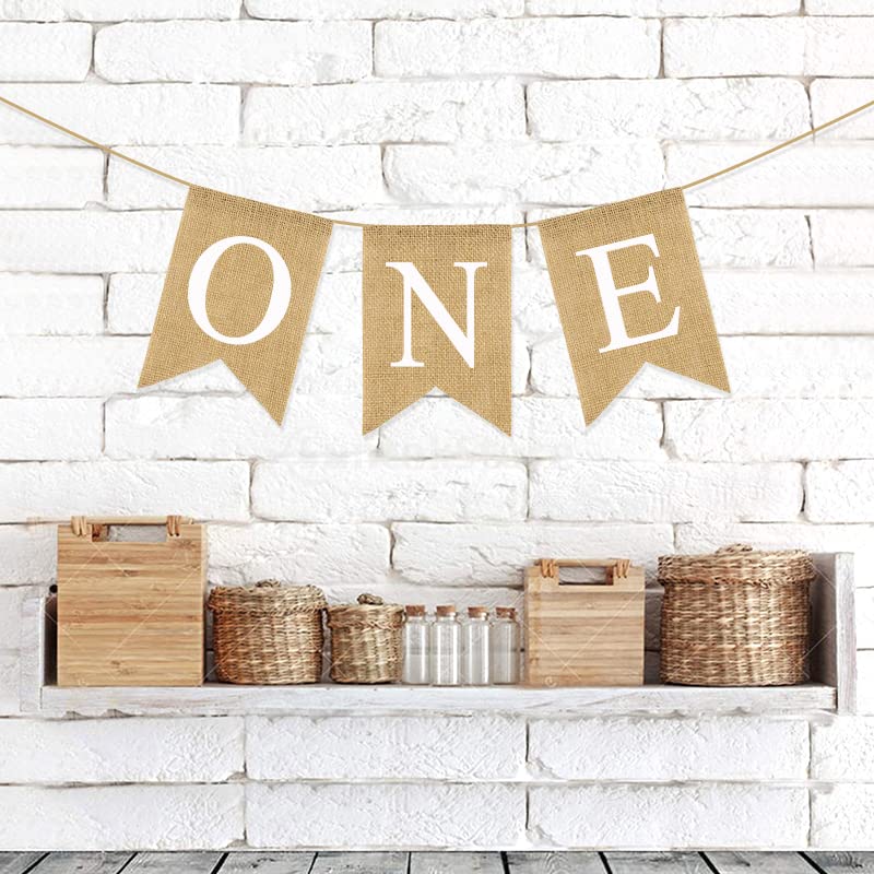 Rustic Nursery Banner for 1st Birthday Party Decor - Gender Neutral First Birthday High Chair Decoration | Perfect for Baby's First Birthday, Gender Reveal & Nursery Wall Decor