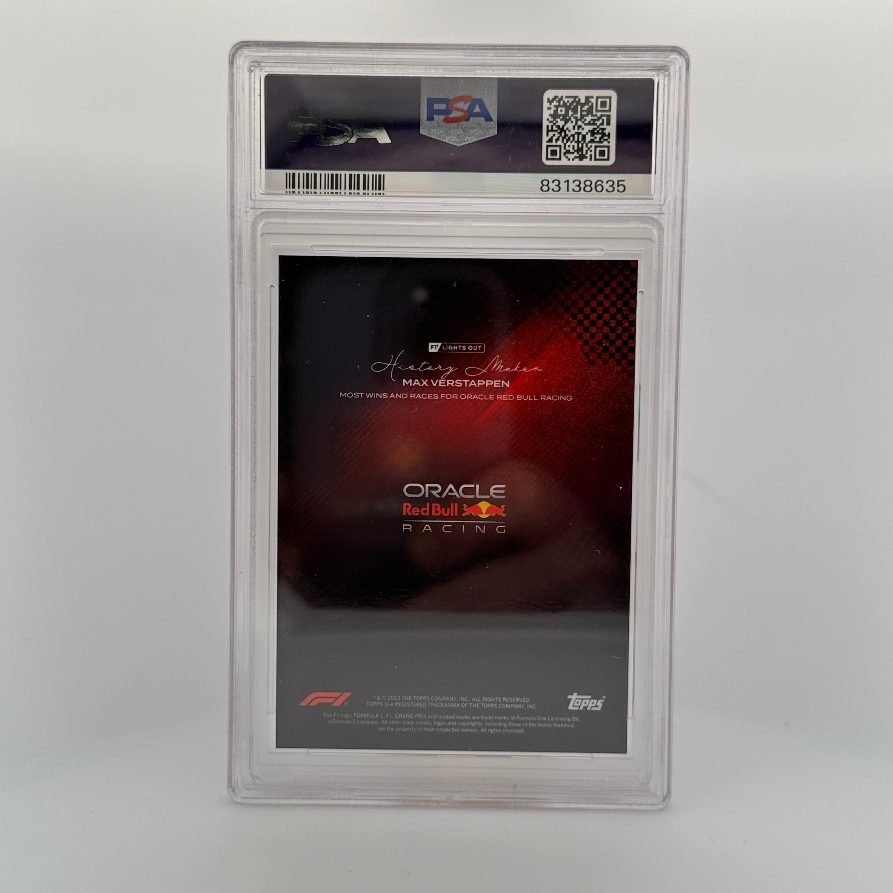 PSA 8/10 Max Verstappen History Maker Card - Most Wins & Races for Oracle Red Bull Racing - Perfect for F1 Collectors and Sports Memorabilia Displays