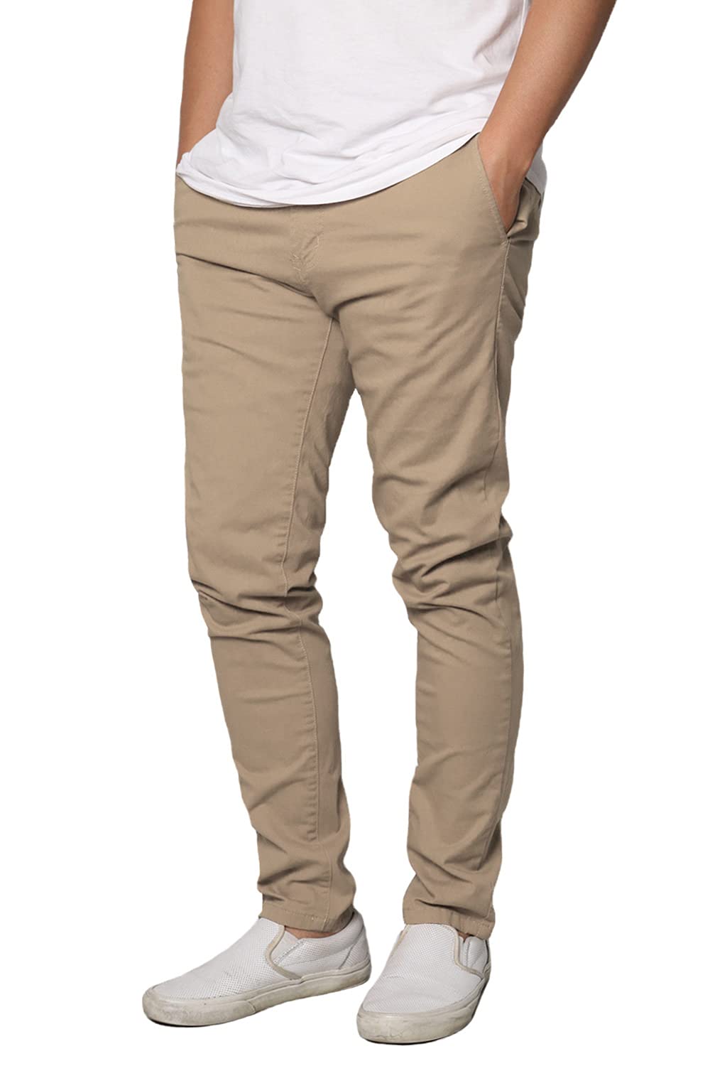 URBANJ Men's Casual Stretch Skinny Chino Pants - Slim Fit Comfortable Dress Pants for Work & Everyday Wear | Office, Business Casual, Travel & Date Night Outfits