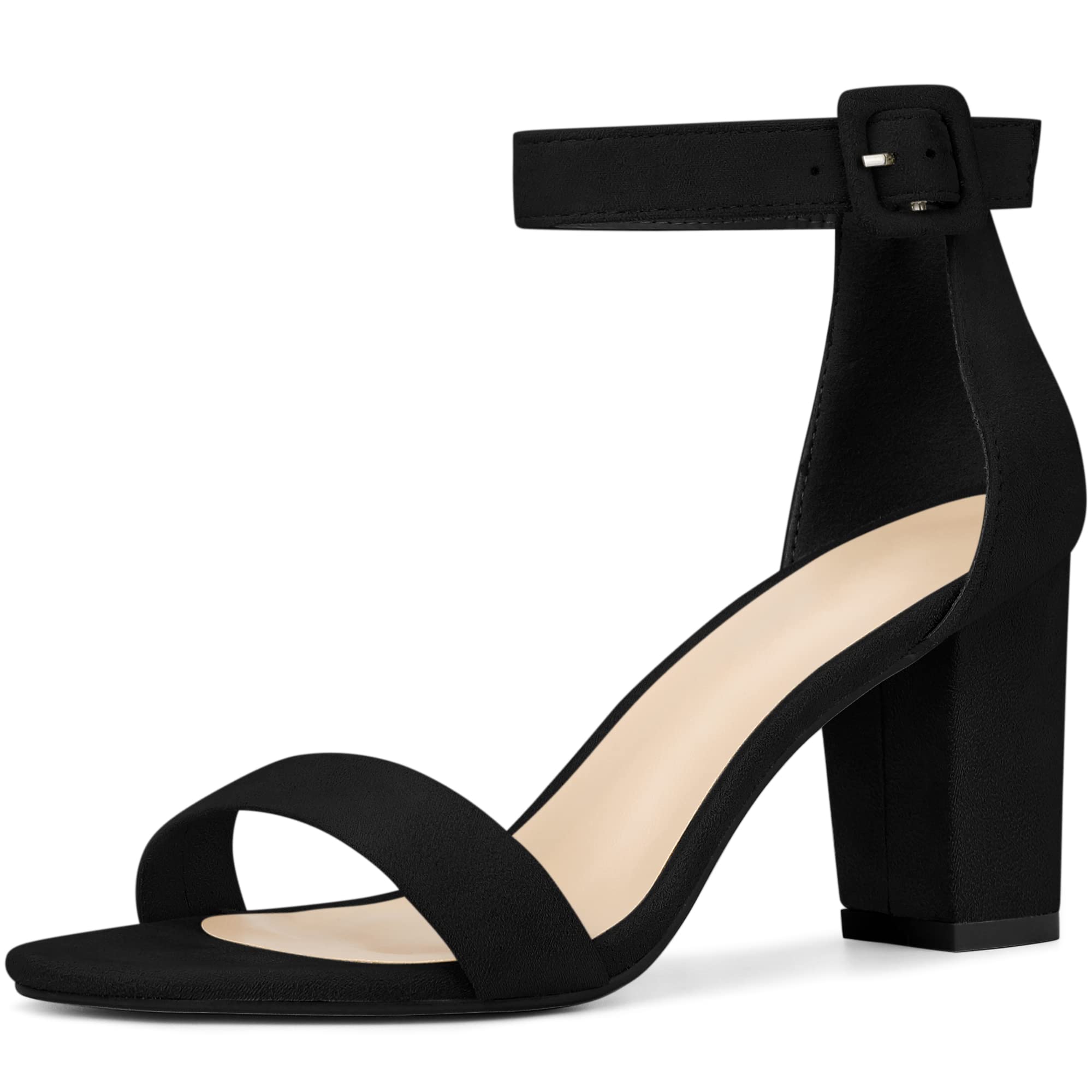 Perphy Women's Chunky High Heel Sandals with Ankle Strap - Open Toe Summer Dress Shoes for Weddings, Parties & Date Nights
