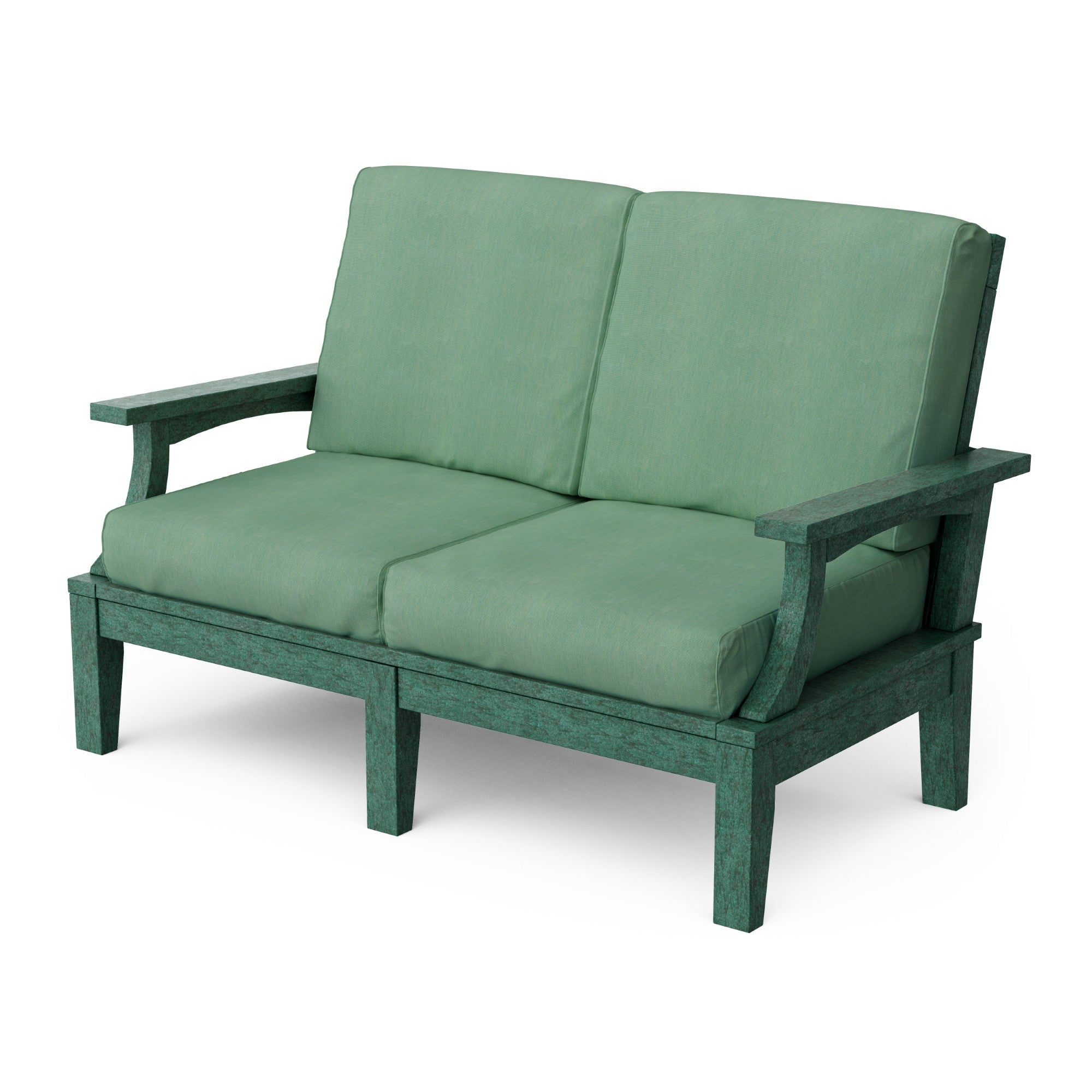 Heritage Deep Seating Love Seat Cushioned Sofa - Outdoor Patio Furniture for Garden, Poolside & Backyard Relaxation