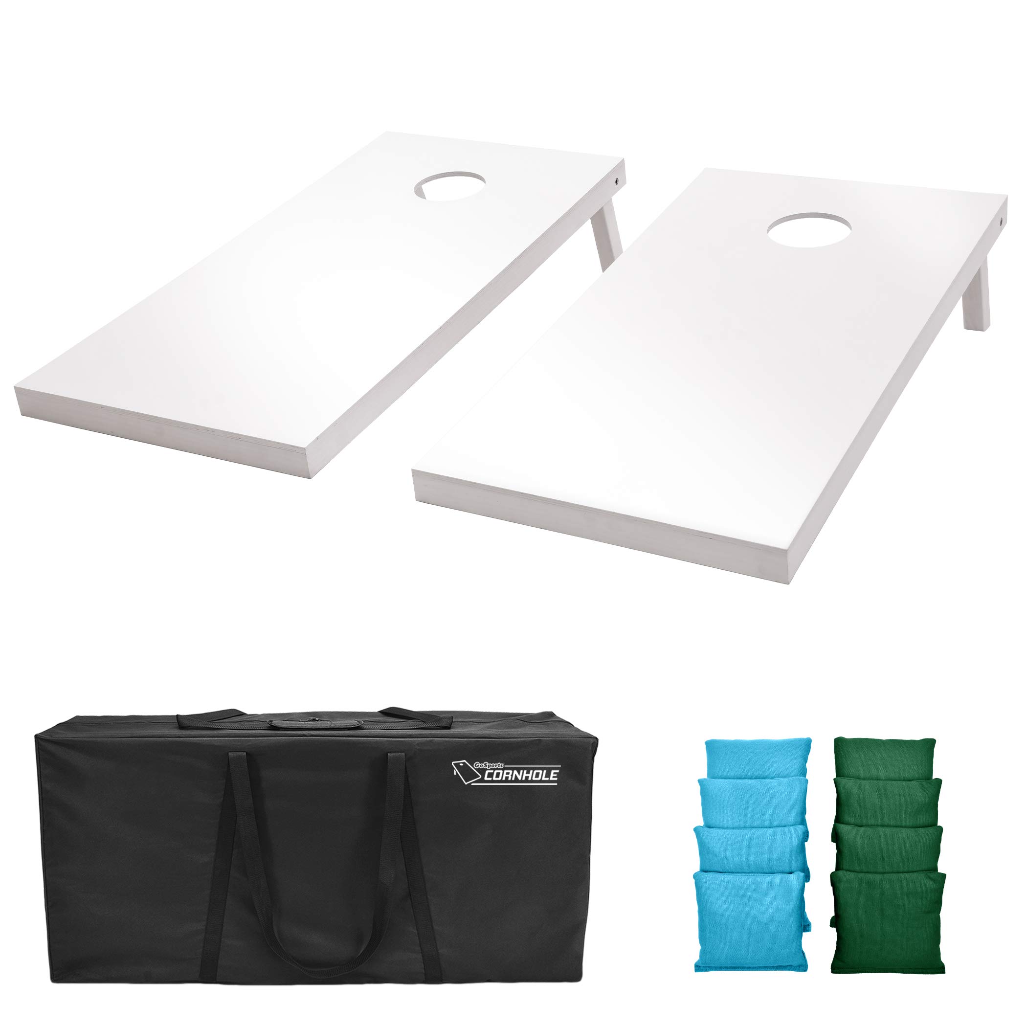 GoSports 4x2 Feet Regulation Size Wooden Cornhole Boards Set with Carrying Case & 100+ Bean Bag Color Options - Perfect for Backyard Parties, Tailgating, and Outdoor Games