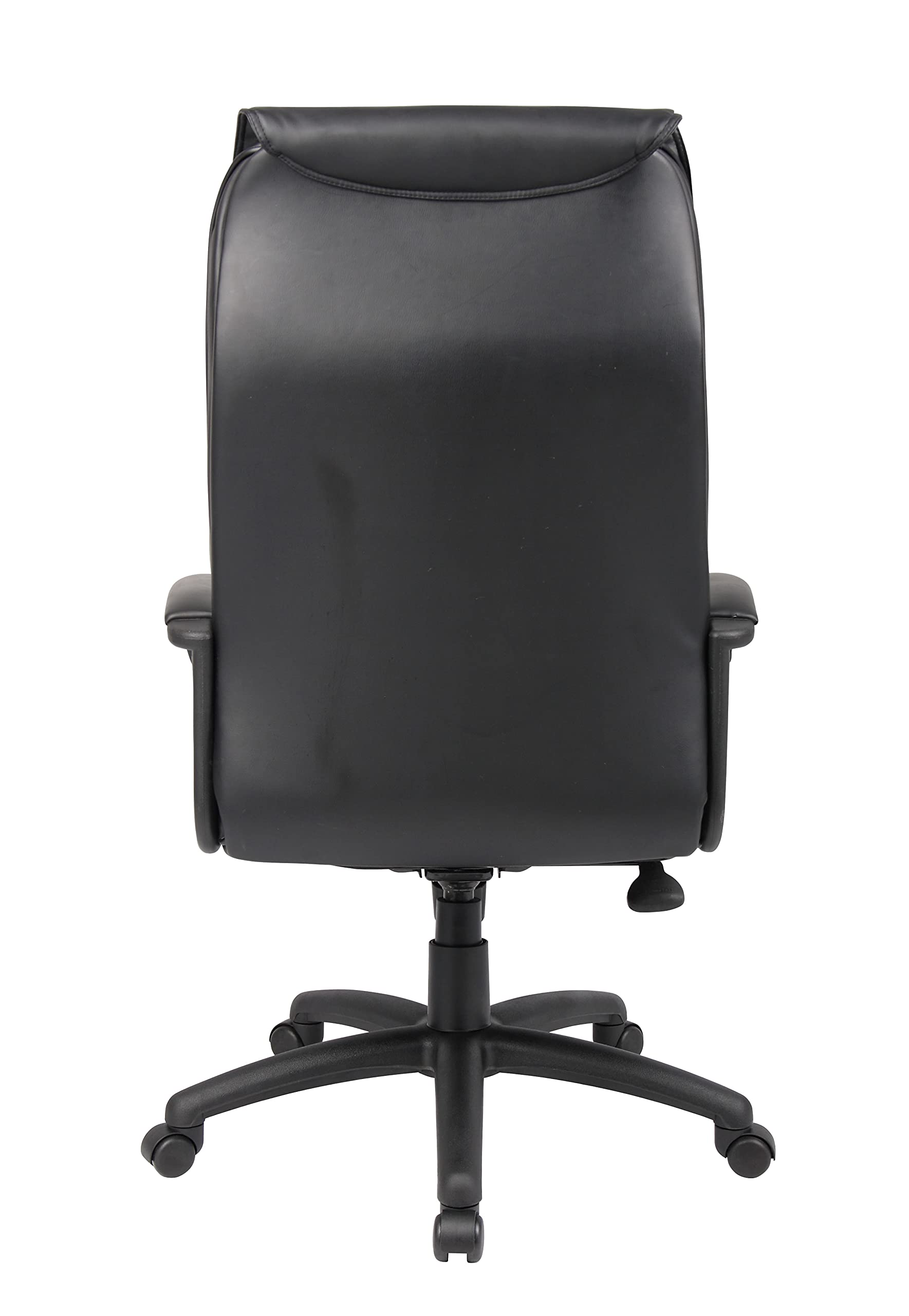 Premium Black Executive LeatherPlus Office Chair with Padded Arms - Ergonomic High Back Desk Chair for Home & Business Workspaces, Conference Rooms, and Professional Offices