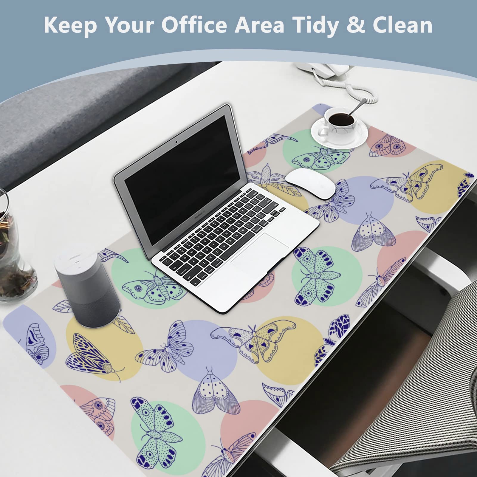 Premium Dual-Sided Leather Desk Mat - Waterproof Large Mouse Pad & Writing Surface (16.5