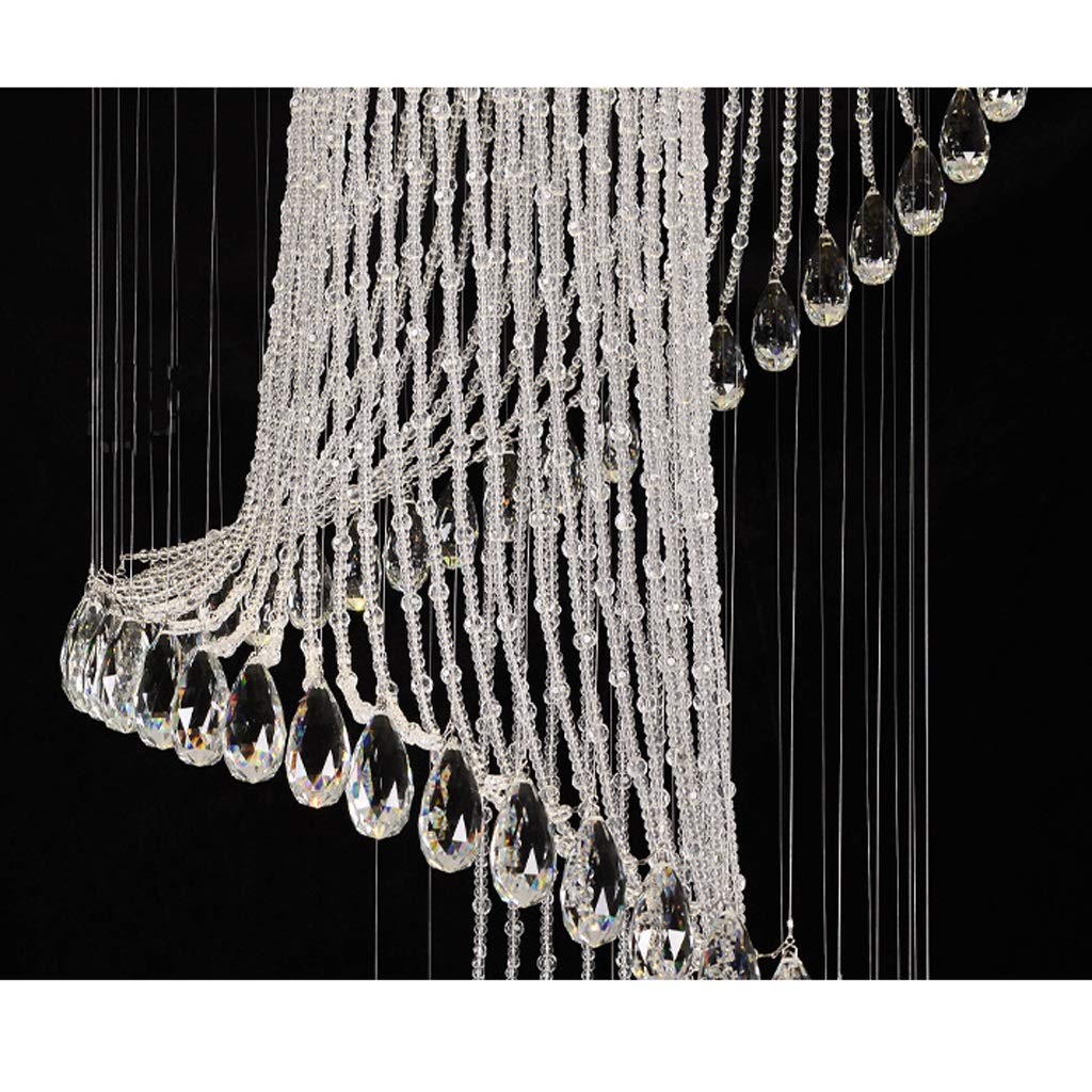 GAOXIN Spiral Staircase Crystal Chandelier with Pineapple Beads - 40x120cm Large Living Room Lighting for Duplex Villas & Luxury Homes | Elegant Ceiling Lamp for Stairwells, Foyers & Grand Entrances