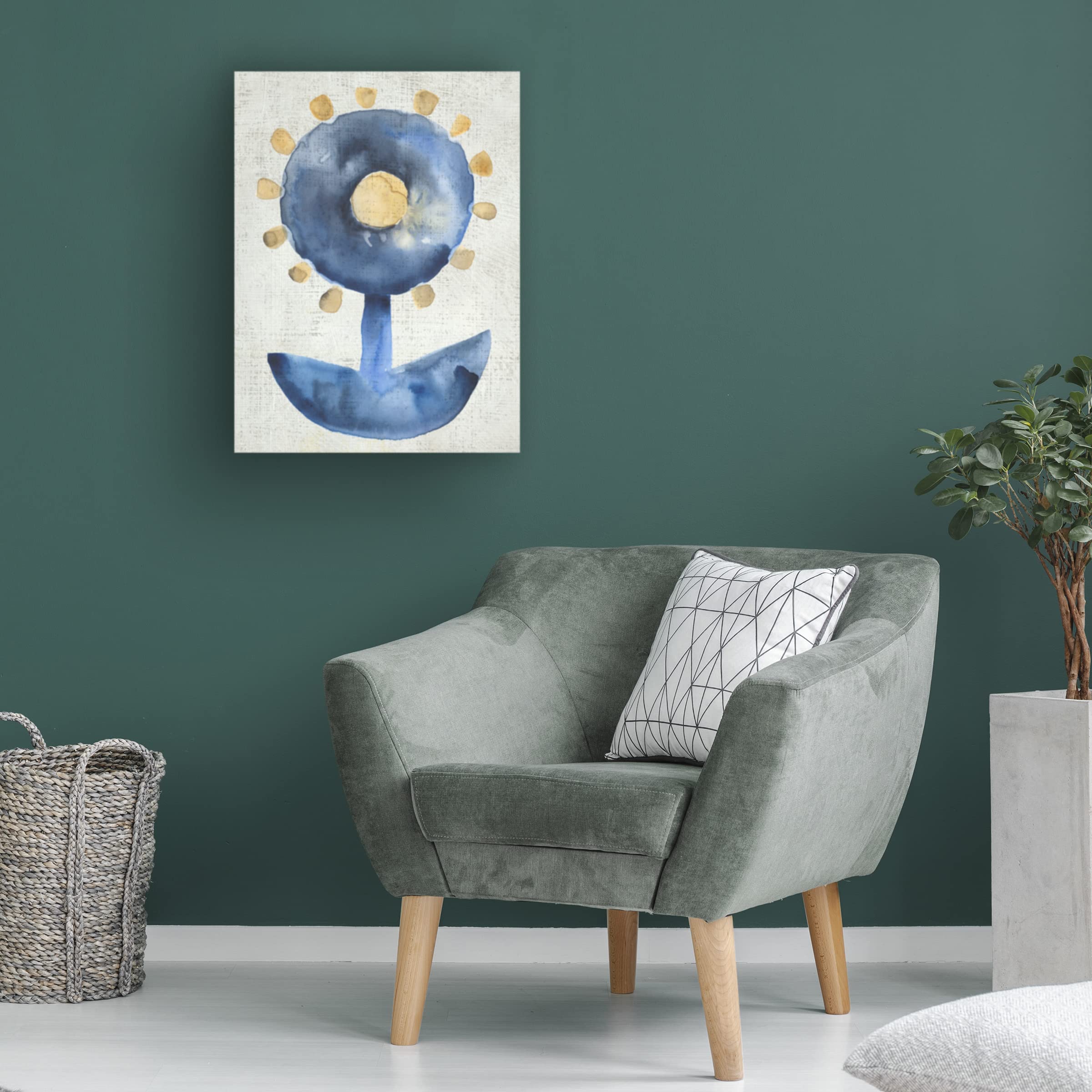 Trademark Fine Art 'Sea Flower VII' Canvas Wall Art by Chariklia Zarris - Vibrant Floral Painting for Living Room, Bedroom & Office Decor