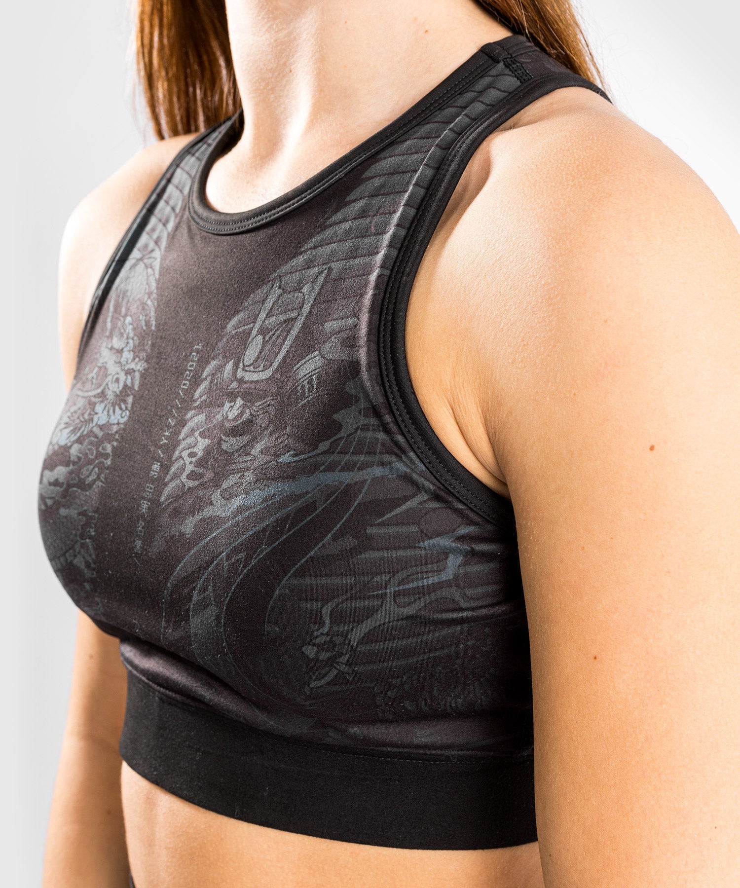 Venum YKZ21 Women's Sports Bra - Breathable High Support Workout Top for Running, Yoga & Gym - Black/Black