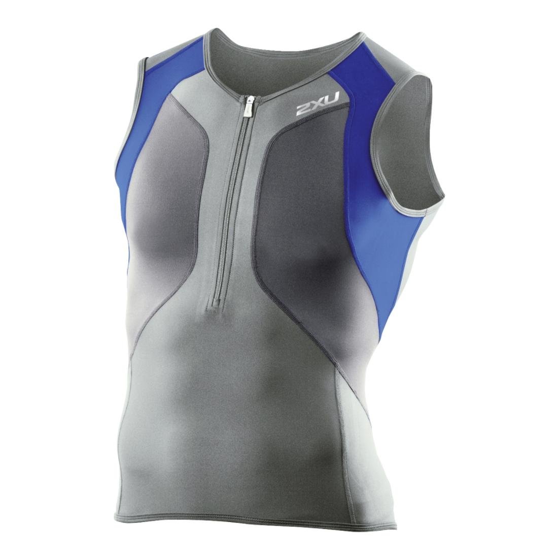 2XU Men's G:2 Compression Tri Singlet - High-Performance Triathlon Top for Cycling, Running & Swimming - Moisture-Wicking & Muscle Support for Endurance Athletes
