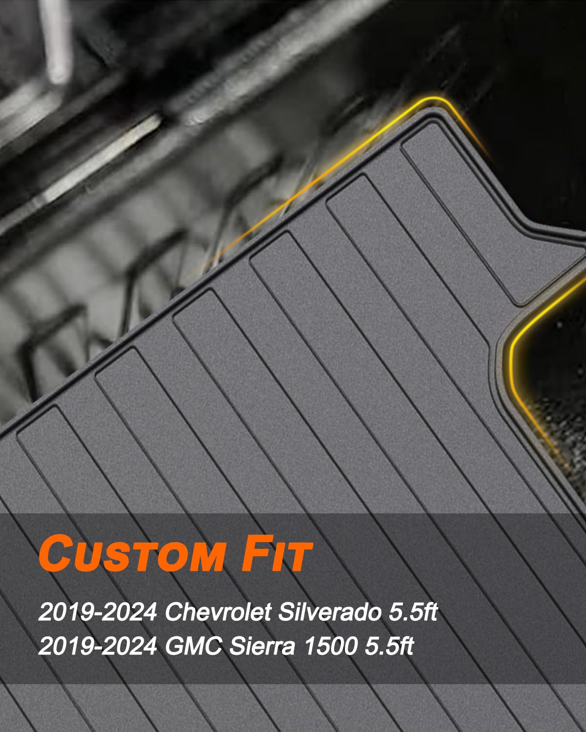 MIROZO Custom Fit 5.5FT Short Bed Truck Bed Mat - Waterproof & All-Weather Protection Liner for 2019-2024 Chevrolet Silverado 1500 & GMC Sierra 1500 Crew Cab | Durable Cargo Protection for Hauling, Camping & Outdoor Adventures