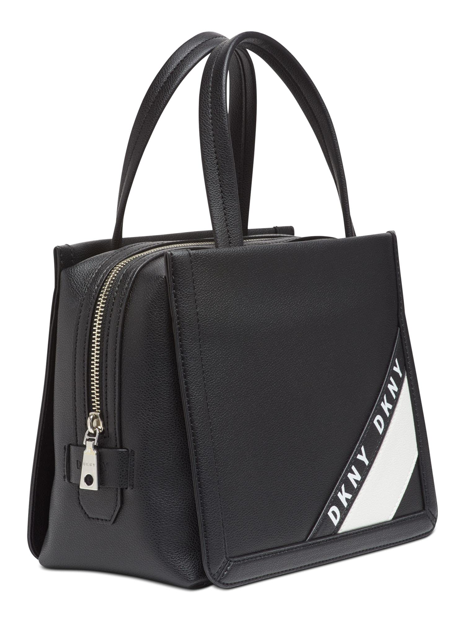 DKNY Bond Satchel Handbag for Women - Small Black Leather Crossbody Purse, Perfect for Work, Travel & Everyday Use