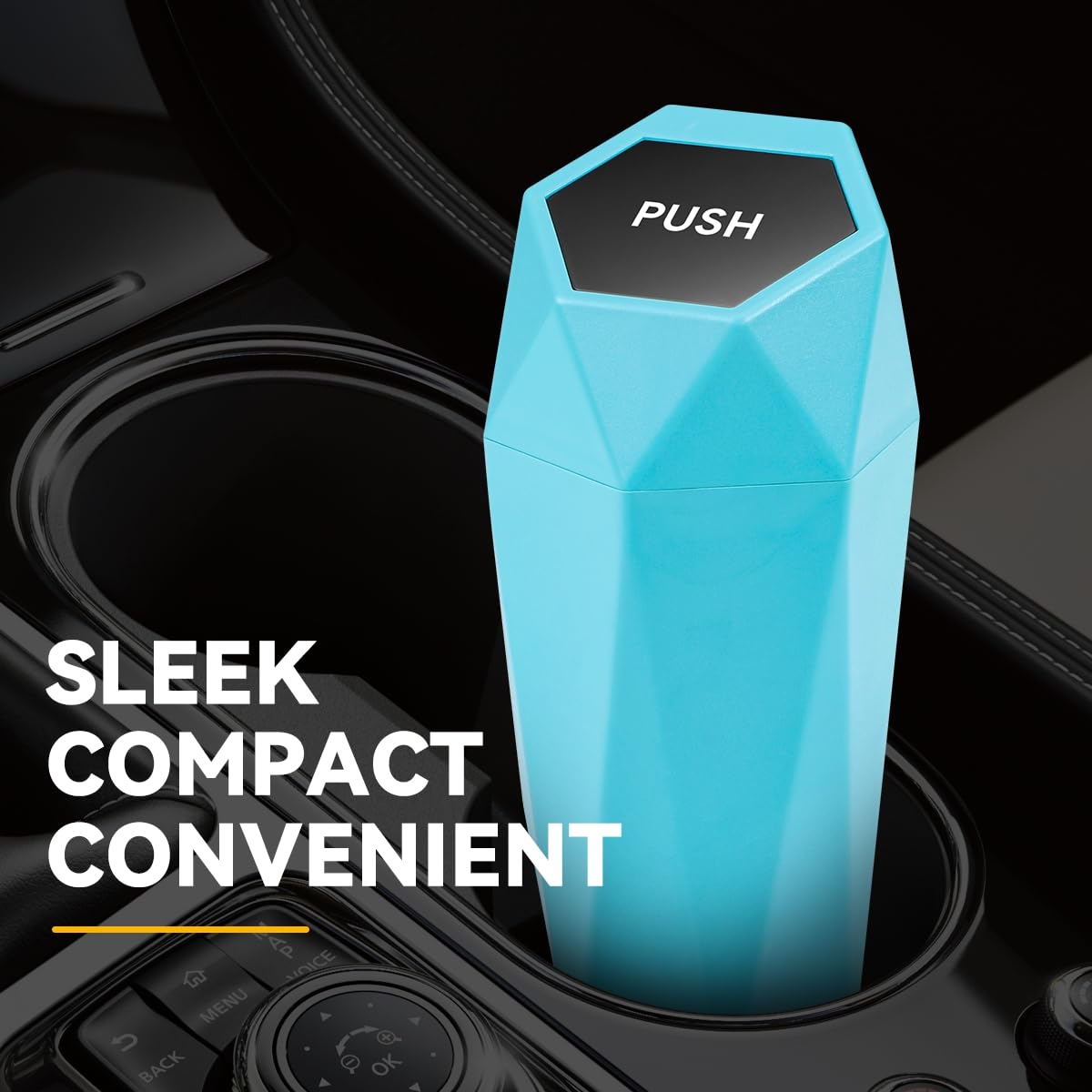 Auto Dynasty Car Trash Can with Lid - 2 Pack Leakproof Mini Garbage Can for Car Cup Holder, Includes 30 Trash Bags - Blue Vehicle Interior Organizer for Home, Office & Travel | Perfect for Road Trips, Commuting & Keeping Your Car Clean