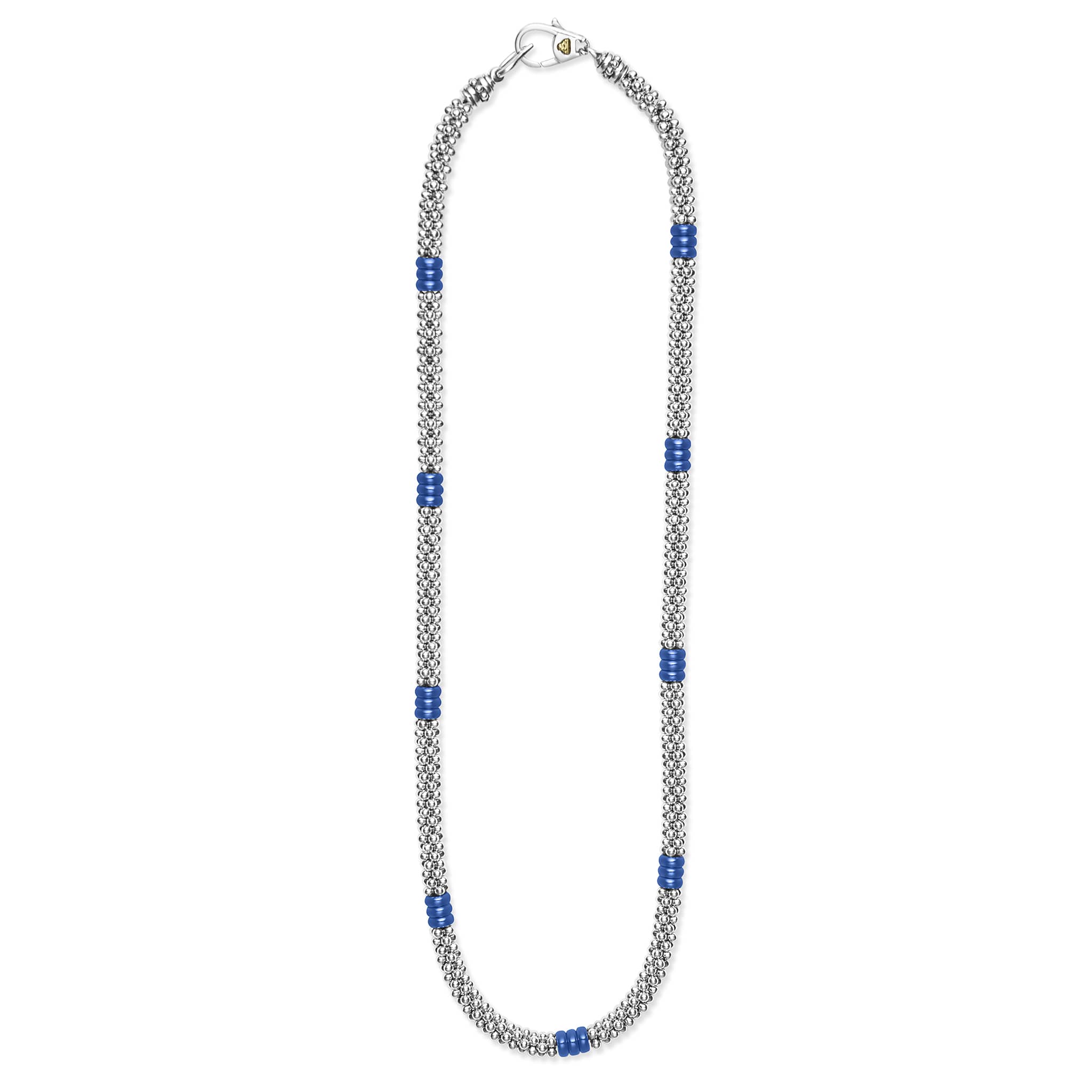Elegant Ceramic Three Bead Station Caviar Necklace - Perfect for Women's Formal Events, Date Nights & Special Occasions
