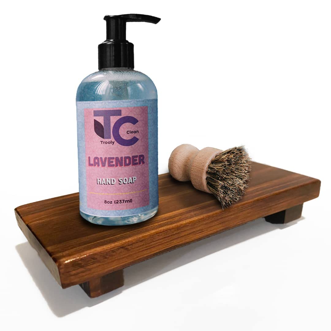 Farmhouse Wooden Bathroom Counter Organizer - Decorative Pedestal Stand with Soap Holder for Kitchen & Bathroom Decor | Perfect for Vanity, Sink, and Farmhouse Style Home Décor