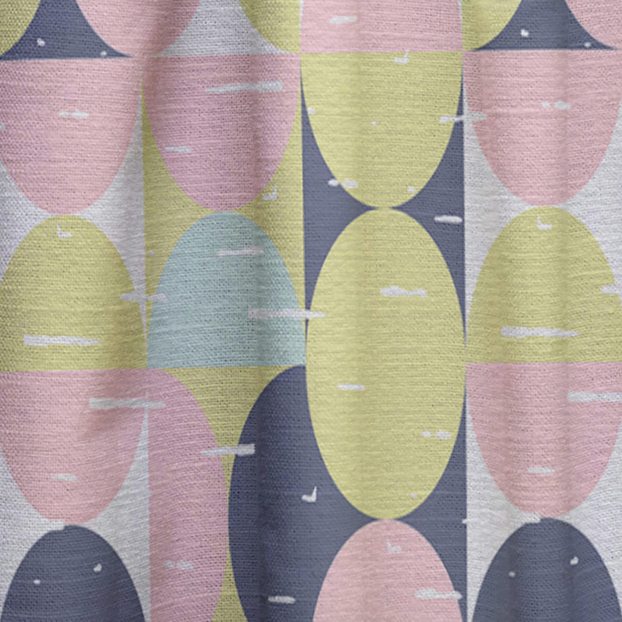DesignQ Retro Pastel Circular Pattern Thermal Insulated Curtains - Single Panel 52x120 Inches - Blackout Drapes for Bedroom & Living Room - Perfect for Home Decor, Privacy & Light Control