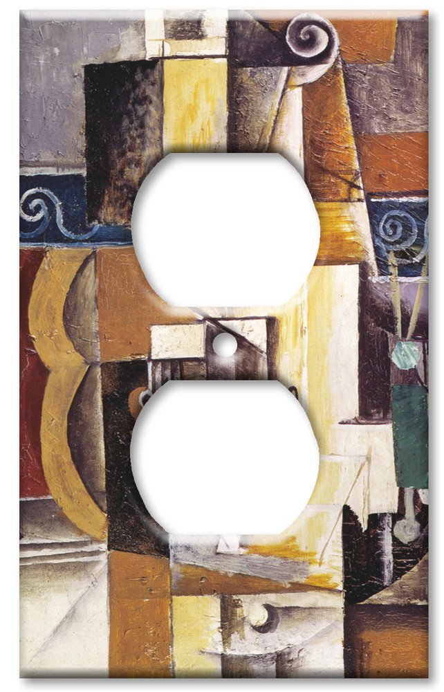 Picasso Violin & Guitar Art Plate - Decorative Switch Plate Outlet Cover - Perfect for Living Room, Bedroom & Home Decor