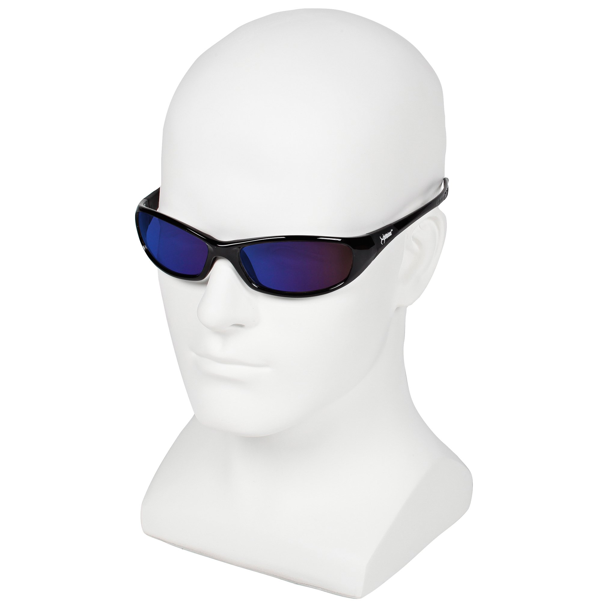 KleenGuard V40 Hellraiser Safety Glasses (20543) - ANSI Z87.1 Certified, Blue Mirror Lens, Black Frame, 12 Pairs/Case - Ideal for Construction, Woodworking & Industrial Work Protection