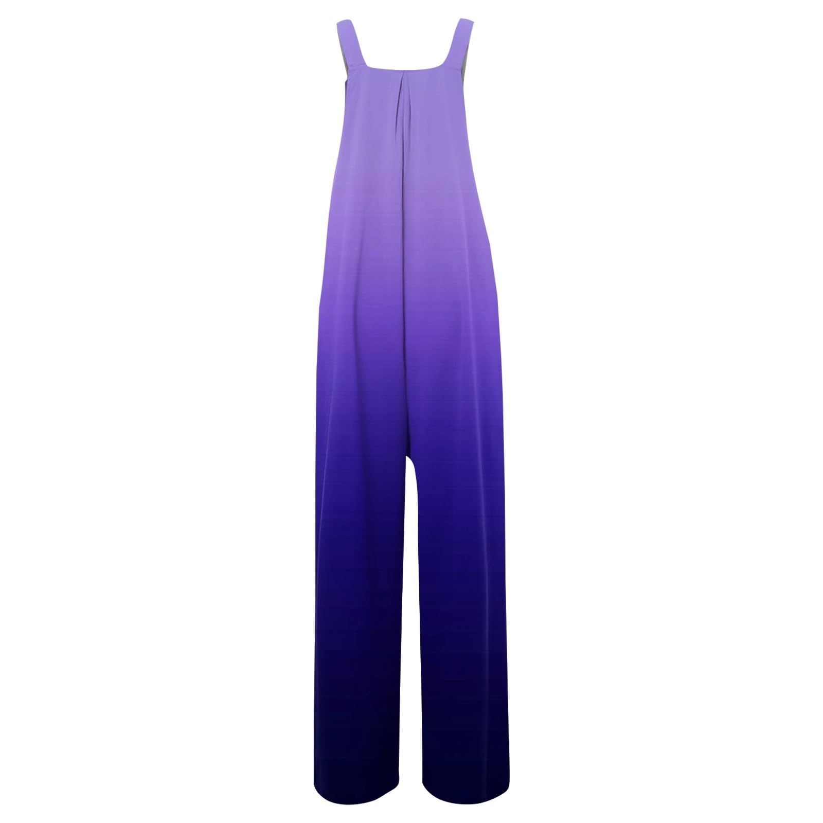 Women's Wide Leg Overalls - Casual Sleeveless Jumpsuit with Pockets for Summer Outings