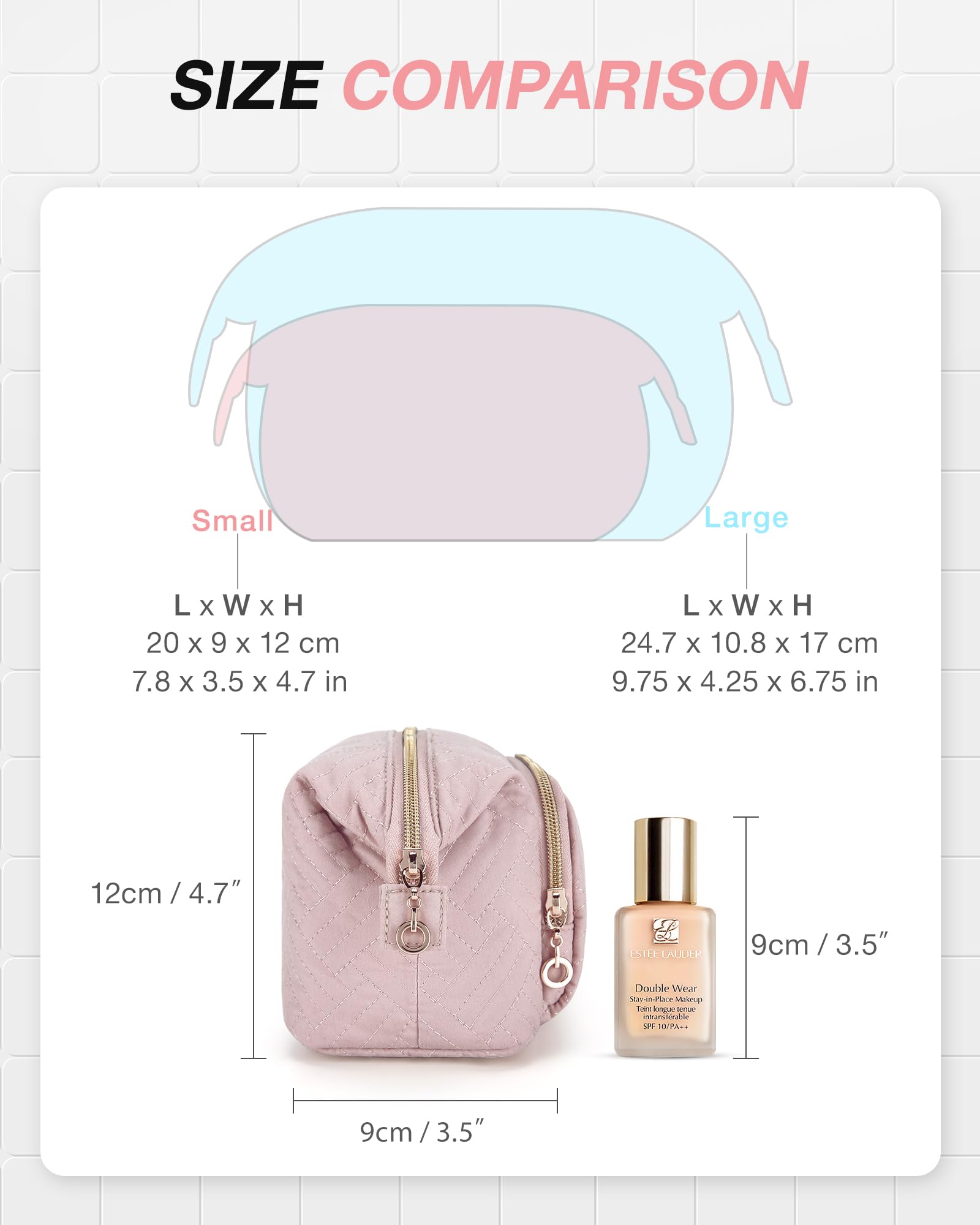 BAGSMART Large Travel Makeup Bag for Women - Waterproof Cosmetic Organizer Case with Wide Opening, Perfect for Toiletries, Brushes & Beauty Accessories (Ideal for Travel, Gym & Daily Use)