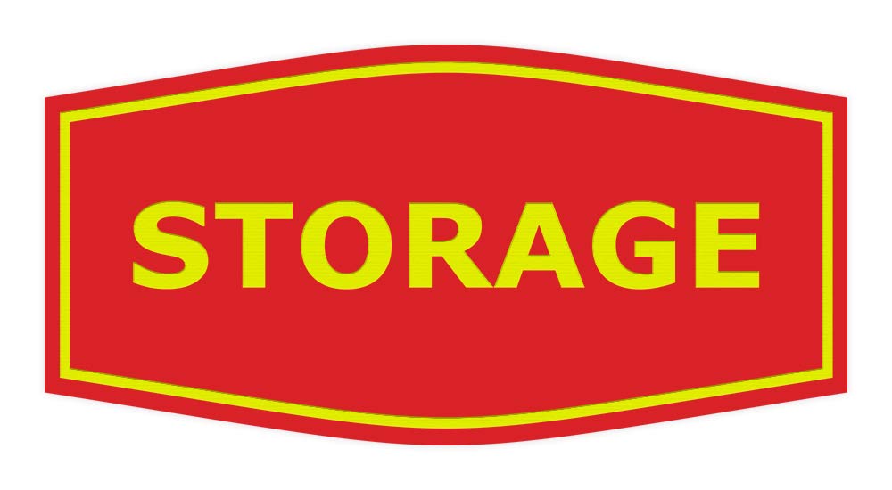 Stylish Red and Yellow Medium Storage Sign - Perfect for Home Organization, Office Decor & DIY Craft Projects