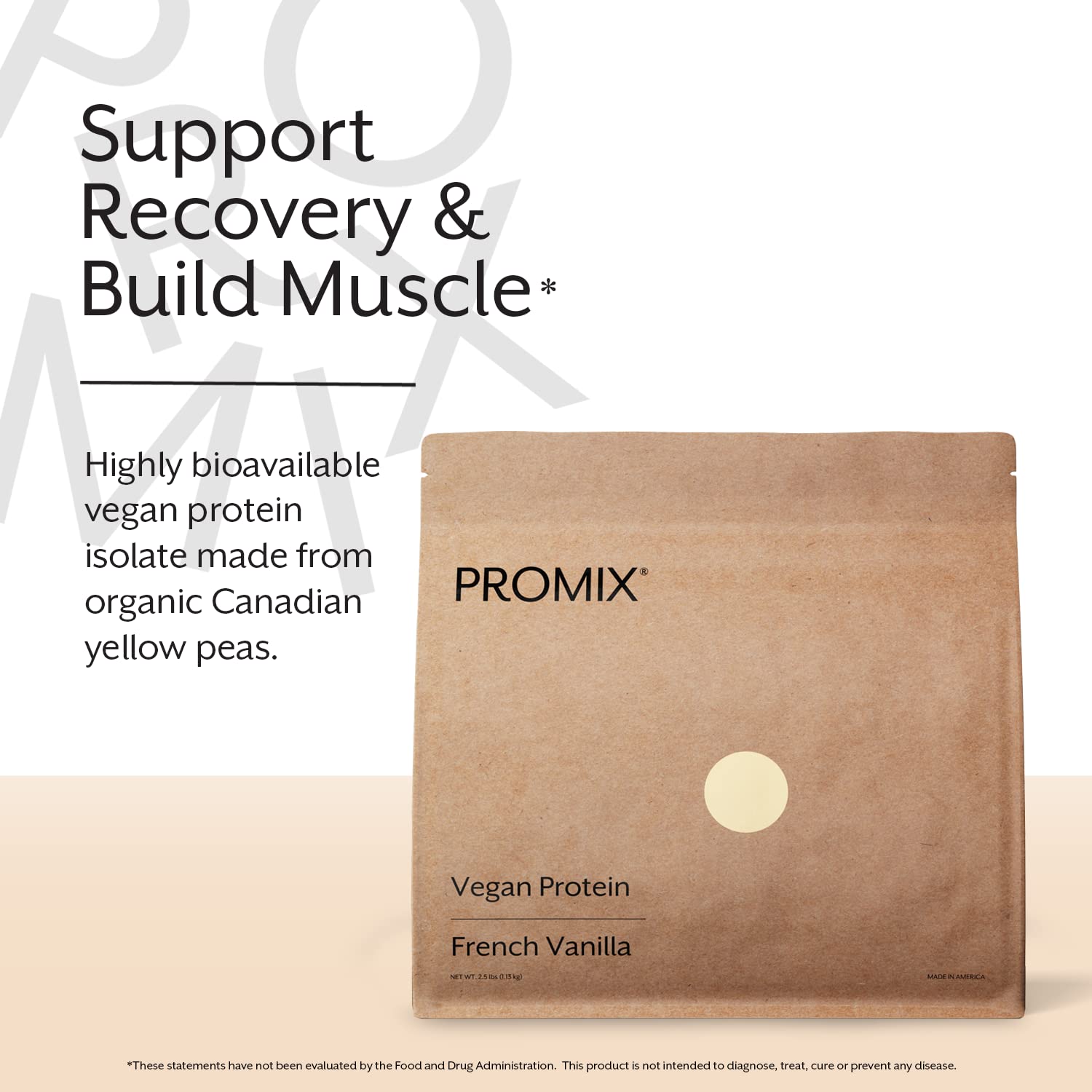 Promix Plant-Based Vegan Protein Powder, Vanilla Flavor - 2.5lb Bulk Pea Protein with Vitamin B12 - Gluten-Free Post Workout Recovery Shake for Fitness, Smoothies, Baking & Cooking - Perfect for Athletes, Gym Lovers & Healthy Lifestyle