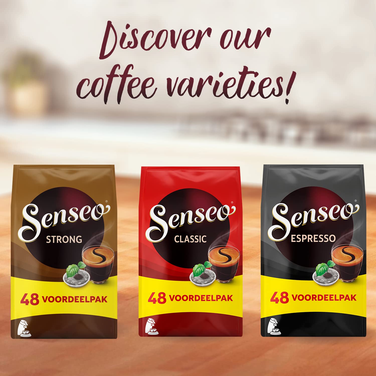 Senseo Extra Strong Dark Roast Coffee Pods, 48 Count (Pack of 10) - Single Serve Coffee Pods Compatible with Senseo Coffee Machines - Eco-Friendly Compostable Pods for Hot, Iced & Cold Brew Coffee - Perfect for Home, Office or Travel Use