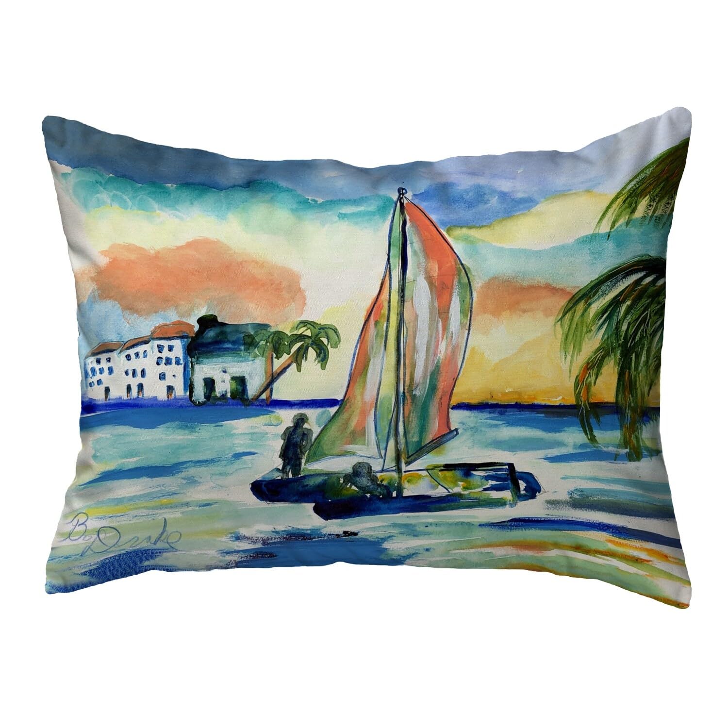 Betsy Drake NC1182 Decorative Throw Pillow 16x20 Inches - Soft Multi-Color Cushion for Sofa, Bed & Living Room - Home Decor Accent Pillow