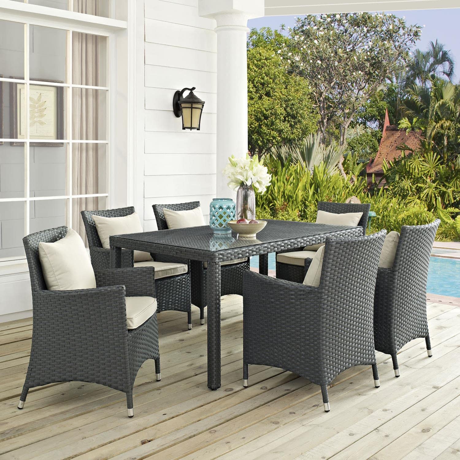 Modway Sojourn 7-Piece Outdoor Dining Set - 59