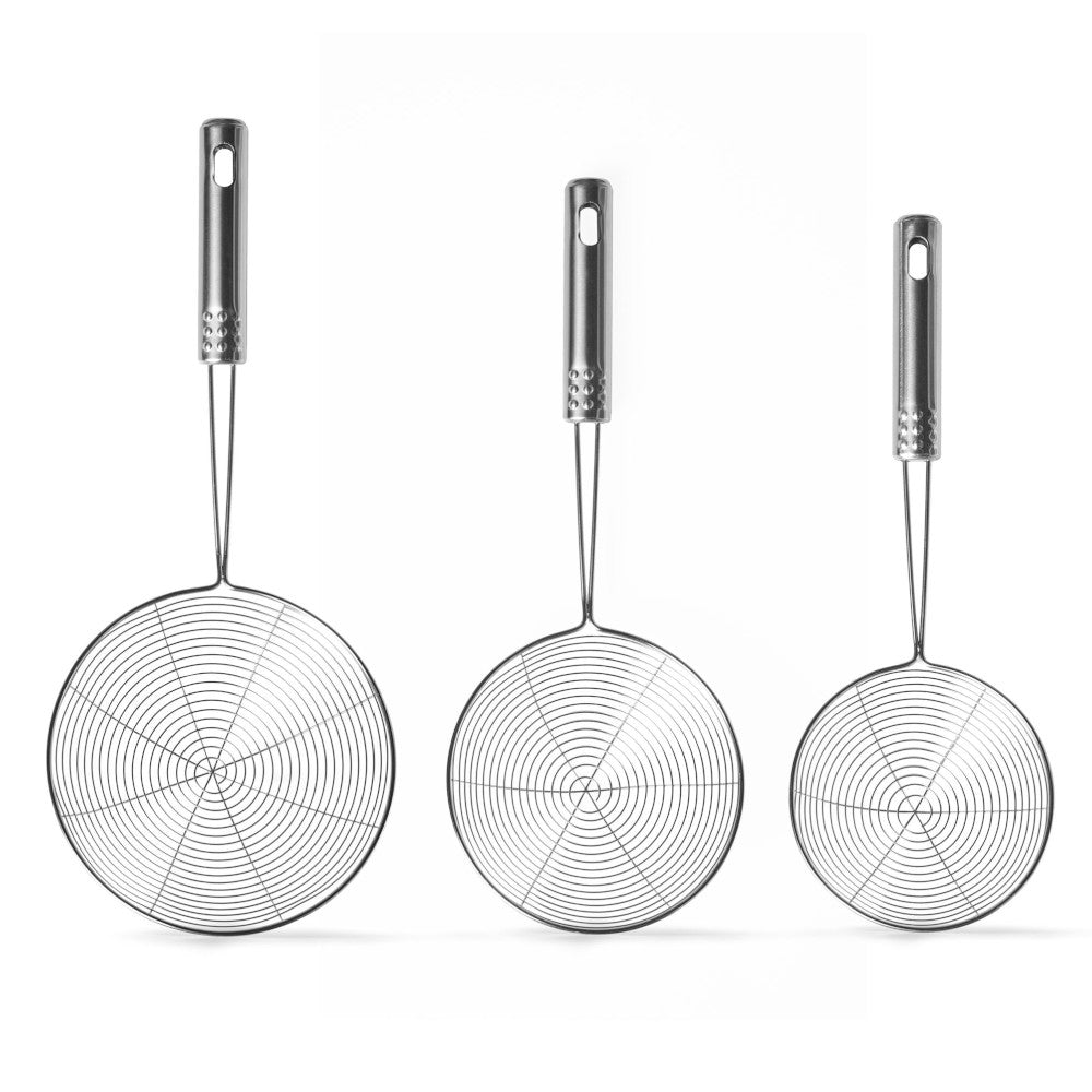 STARFRIT 098277 Set of 3 Stainless Steel Asian Style Spider Strainers - Perfect for Noodles, Dumplings & Hot Pot - Kitchen Utensils for Asian Cooking