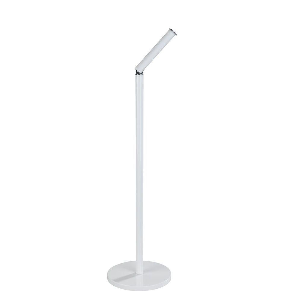 Freestanding Toilet Paper Holder - White Bathroom Tissue Stand with Heavy Base for Stability | Perfect for Small Bathrooms, Powder Rooms & RVs