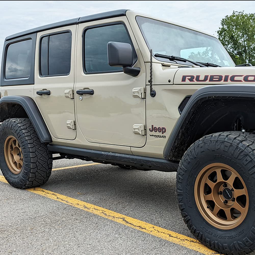 VOFONO 13 Inch Short Antenna Upgrade for Jeep Wrangler & Gladiator (2007-2025) - Compatible with JL JK Rubicon Sahara Unlimited Sport Willys 4xe Mojave High Altitude Models - Durable Jeep Accessories for Enhanced Radio Reception & Off-Road Adventures