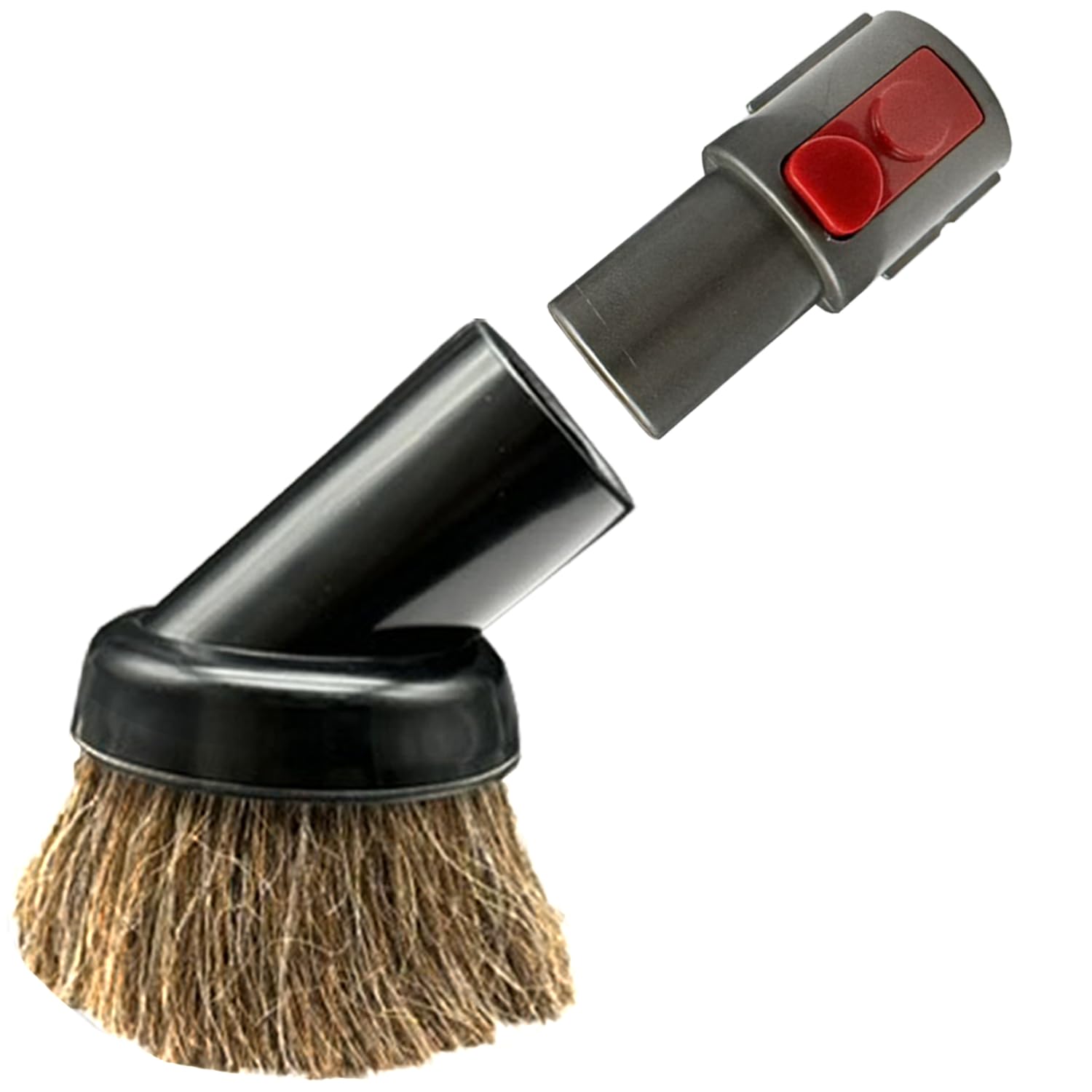 Premium Soft Horsehair Round Dust Brush for Dyson V7 V8 V10 V11 V15 Gen5 - Gentle Cleaning Attachment for Sofas, Furniture & Baseboards - Ideal for Pet Hair, Dust & Delicate Surfaces
