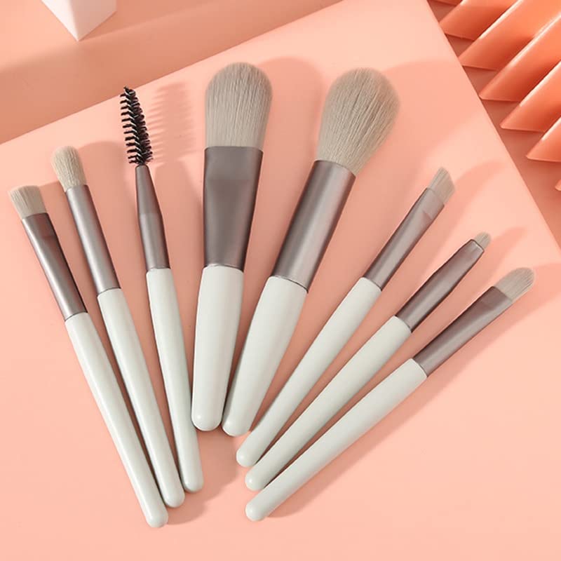 Premium Sajani 8-Piece Mini Makeup Brush Set with Travel Case - Synthetic Bristles for Powder, Blush, Eyeshadow & Lipstick Application - Perfect for Travel, Home Use & Professional Makeup Kits