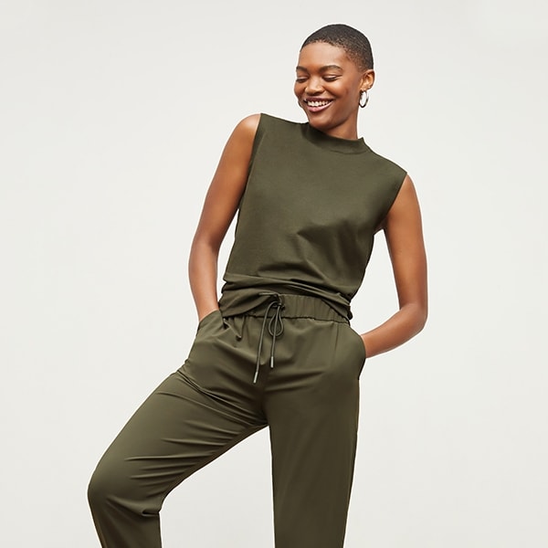 Delaney Jogger Pants for Women - OrigamiTech Stretch Olive Green Joggers | Comfortable Workout, Yoga, Lounge & Casual Wear
