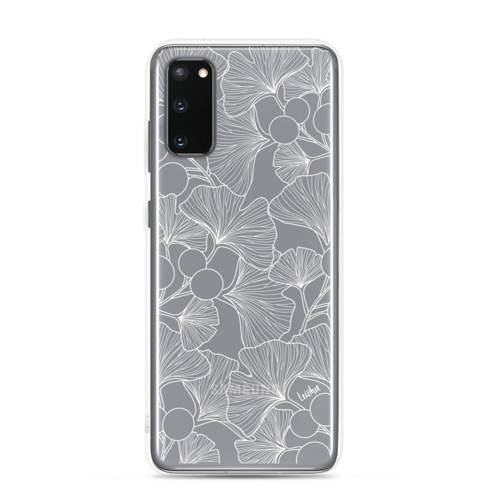 Premium Gingko Clear Case for Samsung Galaxy - Slim Protective Phone Cover for Everyday Use, Travel & Work