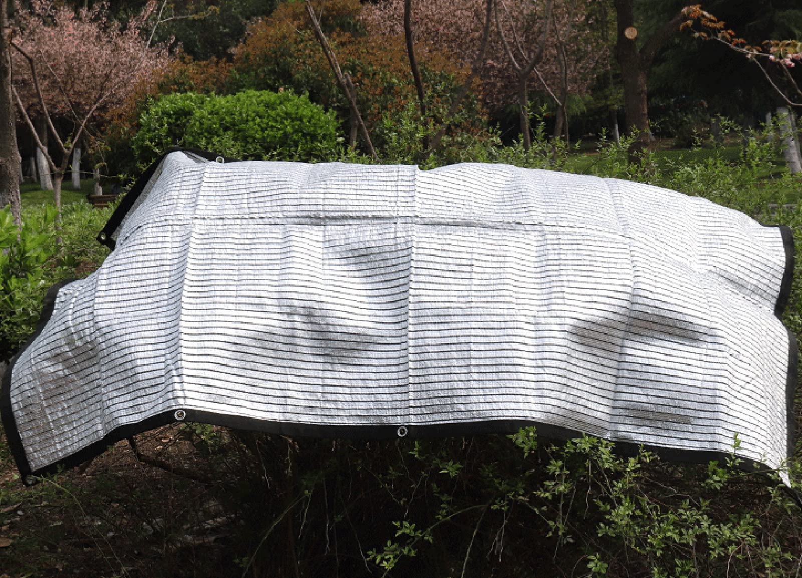 Premium Silver Reflective Aluminet Shade Cloth - 85% UV Blocking Sun Shade Net for Garden, Greenhouse, Patio & Lawn - Privacy Screen Mesh Tarp (4m x 6m / 13ft x 20ft) - Perfect for Outdoor Sun Protection & Temperature Control