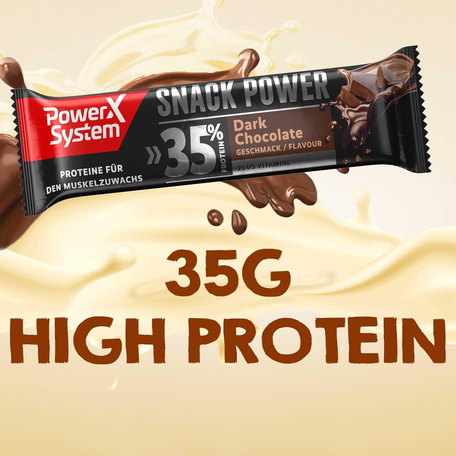 High Protein Dark Chocolate Bar 24x45g - 35% Protein Snack for Fitness & Energy