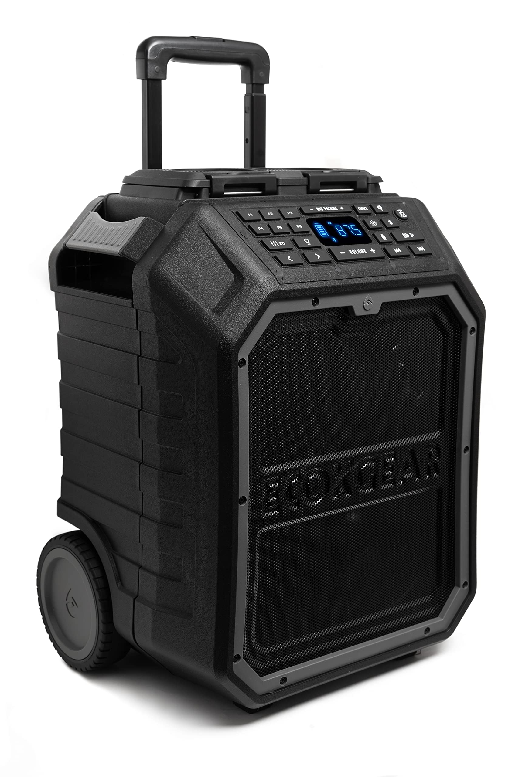 ECOXGEAR EcoBoulder Extreme Rugged Waterproof Floating Portable Bluetooth Speaker - 120W High Power, Built-in Party Lights & Dry Storage (Gray) - Perfect for Pool Parties, Beach Outings, Camping & Outdoor Adventures