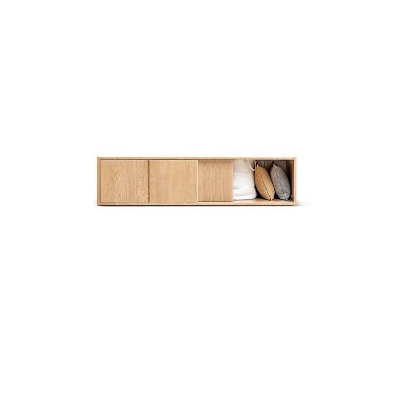 Solid Oak Wood Sliding Door Wardrobe - Durable & Stylish Closet Storage for Bedroom, Living Room, and Office Organization