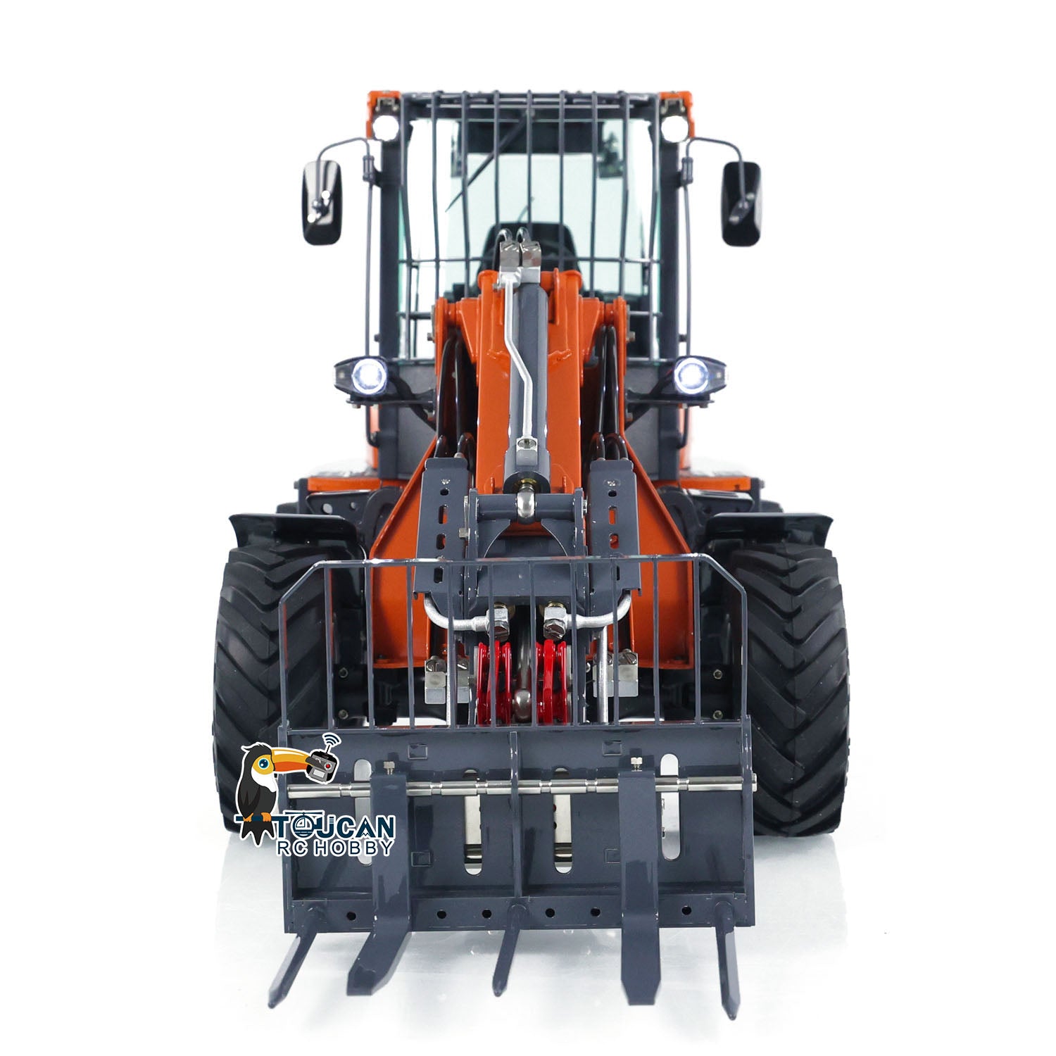 1/14 Scale LESU AT1050 4X4 Hydraulic RC Forklift Truck with Telescopic Arm - Painted & Assembled Model with ST8 Radio System - Perfect for Construction Site Simulation & Indoor RC Vehicle Play