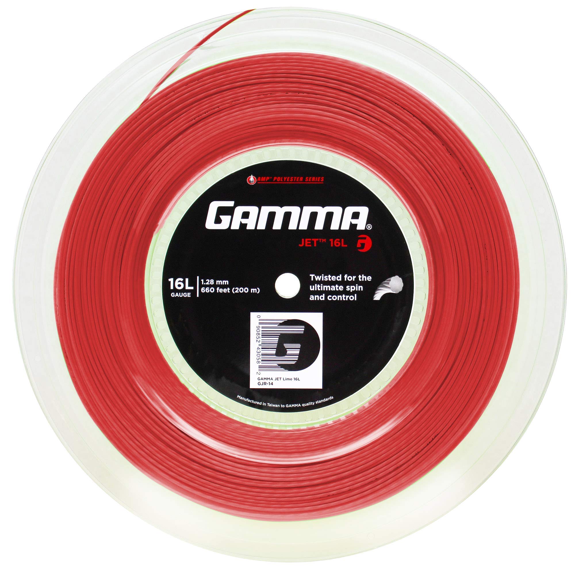 Gamma Jet 16L Tennis String Reel - Professional Tennis String for Durability & Performance (Red) | Perfect for Tennis Rackets, Badminton & Squash Sports Equipment