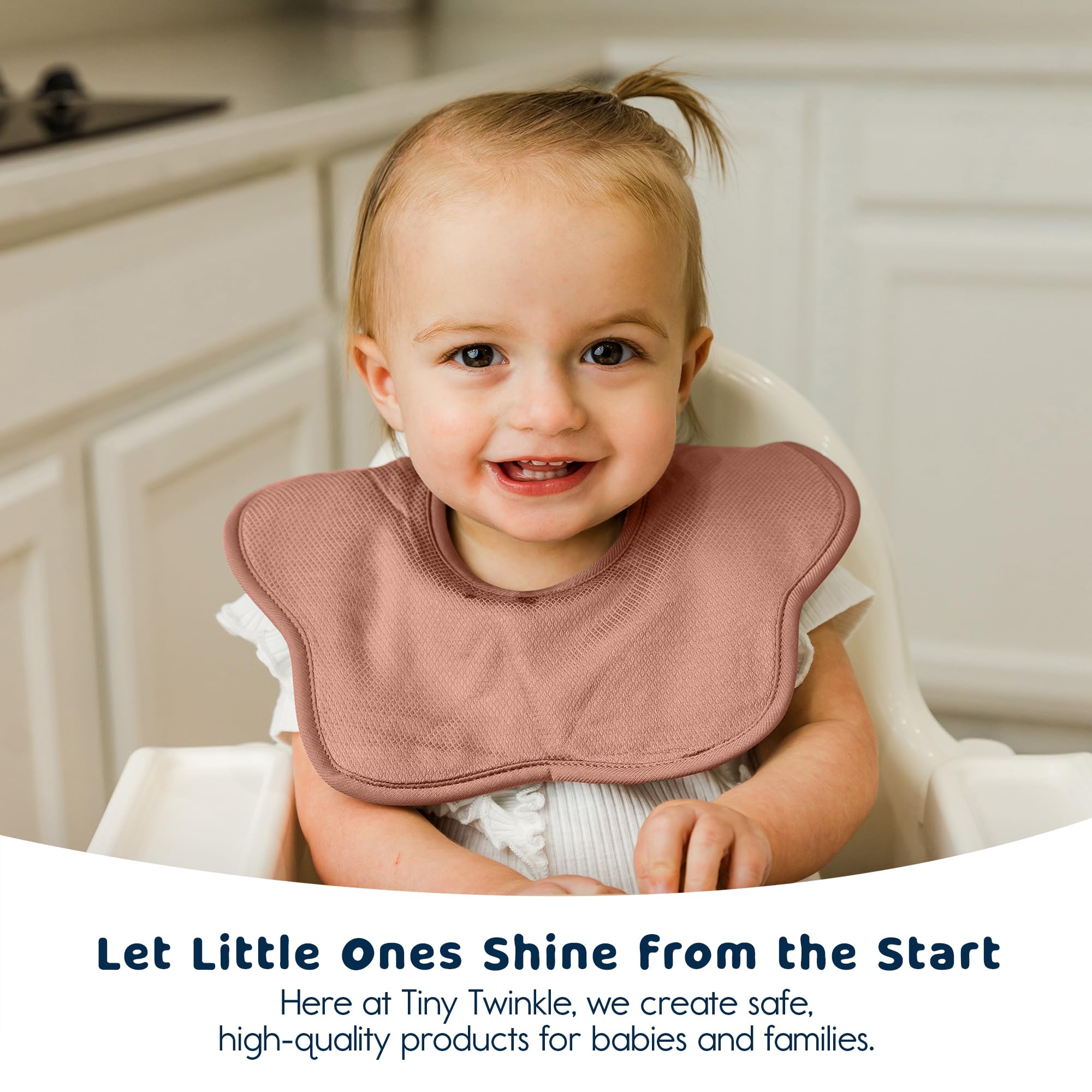 Tiny Twinkle 360° Rotating Waterproof Baby Drool Bibs - Super Absorbent Teething Bibs for Infants & Toddlers, 3 Pack - Perfect for Feeding, Playtime & Messy Meals