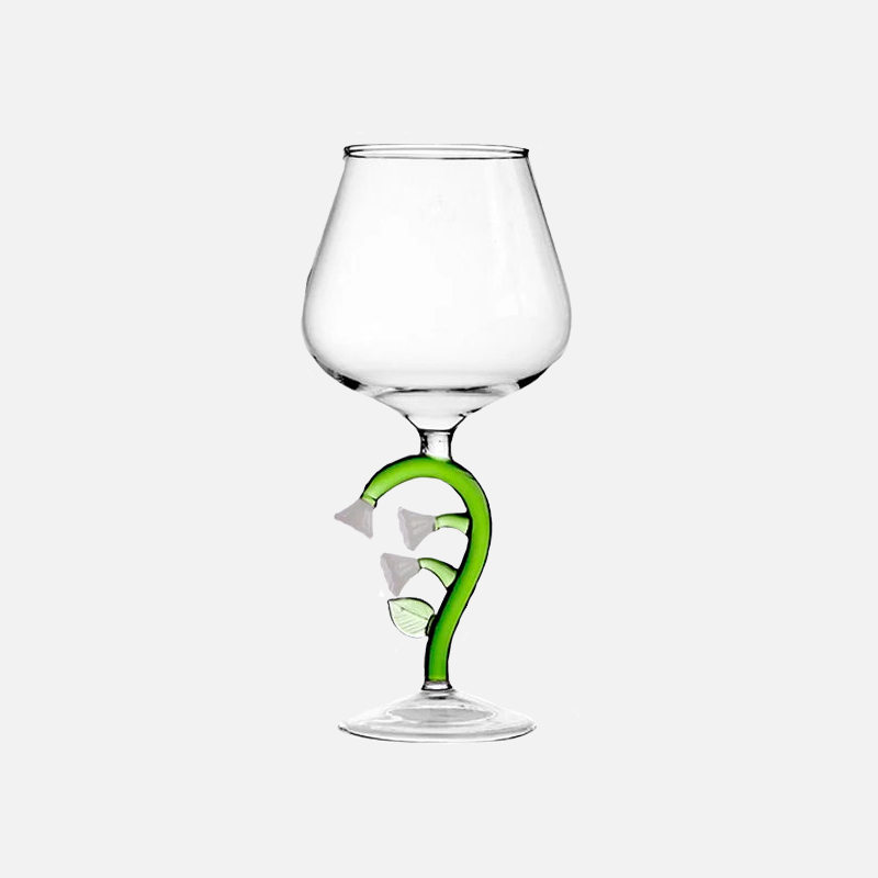 Enchanted Garden Wine Glass Set - Elegant Floral Design Stemware for Red & White Wine - Perfect for Weddings, Parties & Romantic Dinners