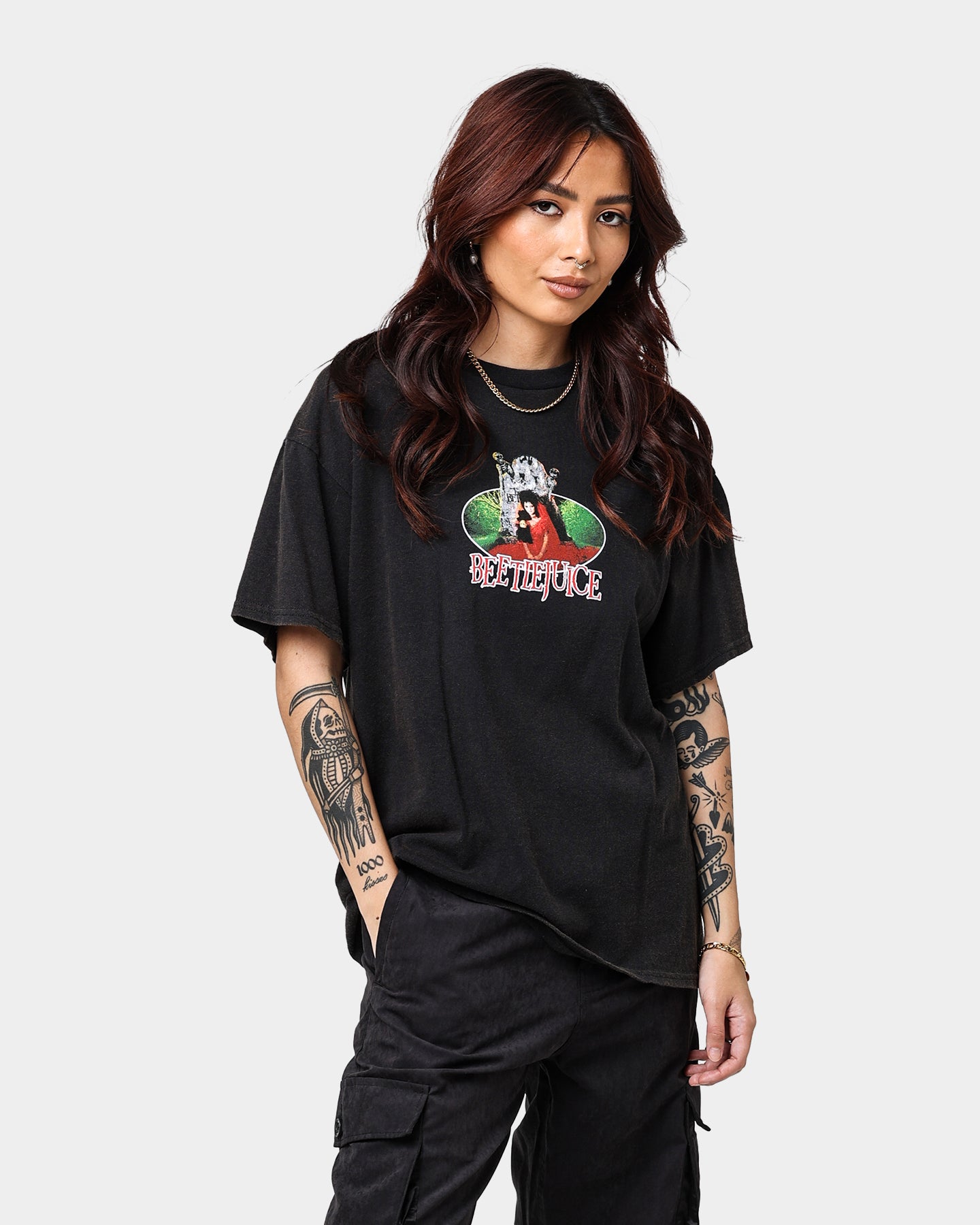 Vintage Beetlejuice Lydia T-Shirt - Retro Black Graphic Tee for Men & Women - Perfect for Halloween, Cosplay, and 80s Movie Fans