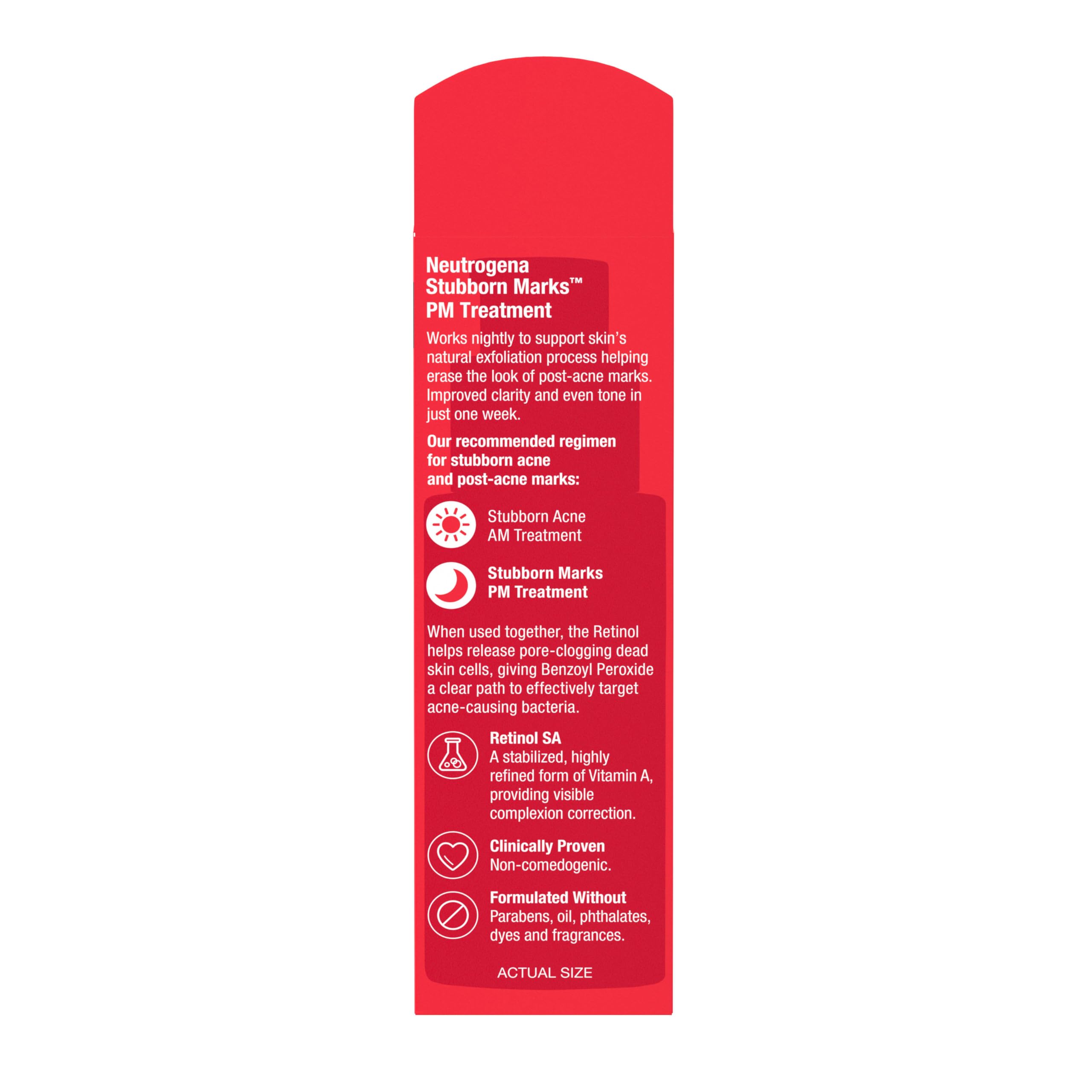 Neutrogena Retinol SA PM Treatment for Stubborn Acne Marks & Uneven Skin Tone | Exfoliating Facial Serum to Reduce Post-Acne Scars | Non-Comedogenic, Fragrance-Free, 1.0 Fl Oz | Nighttime Skincare Routine for Clear, Smooth Skin