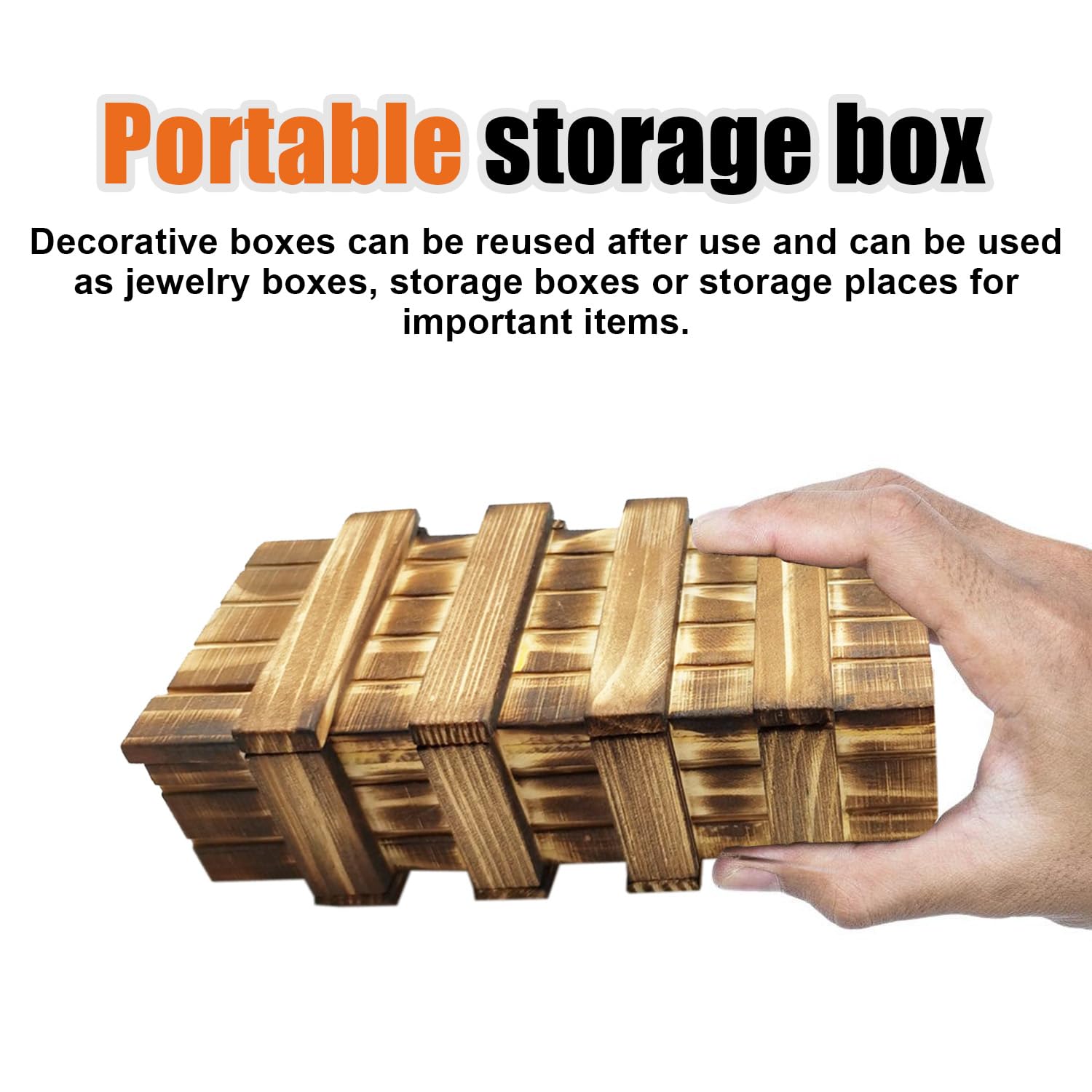 2PCS Wooden Secret Puzzle Box with 2 Hidden Compartments - Magic Brain Teaser Gift Box for Adults & Kids - Christmas Present, Educational Toy, Keepsake Box for Home Décor & Party Favors