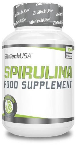 BioTechUSA Spirulina Tablets - 100 Count | Premium Natural Superfood Supplement for Energy, Detox & Immune Support | Ideal for Athletes, Fitness Enthusiasts & Healthy Lifestyle